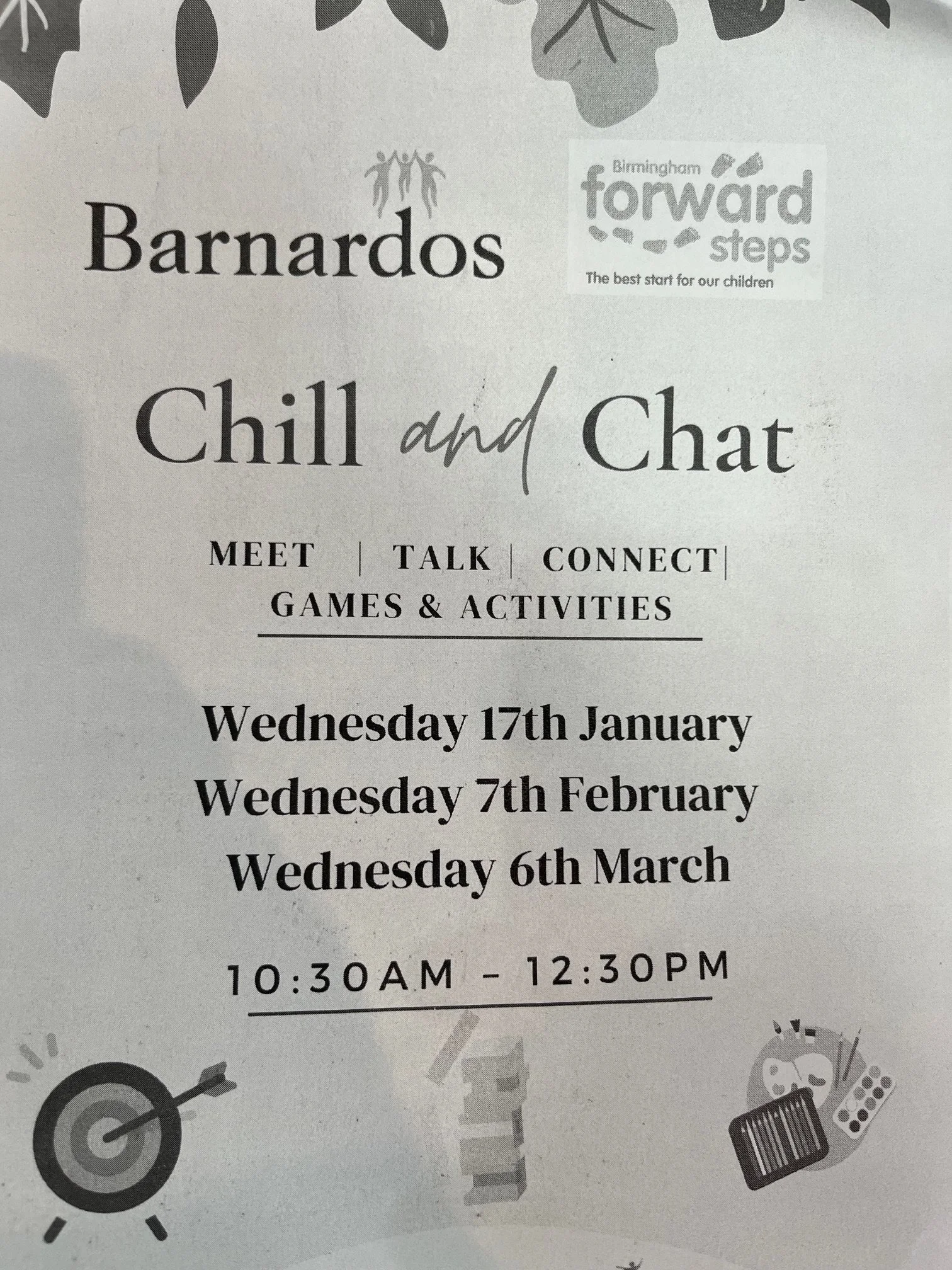 In partnership with Barnardo's - hosting Chill and Chat sessions every other Monday