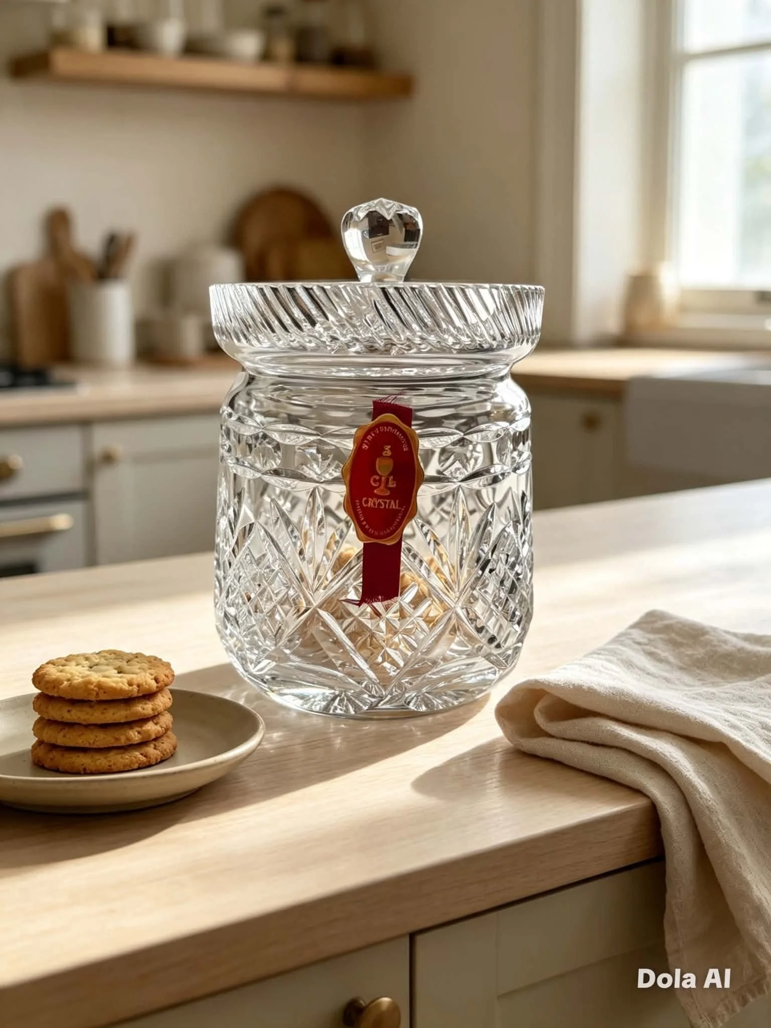 Staffordshire Crystal Lidded Biscuit/Storage Jar - Boxed