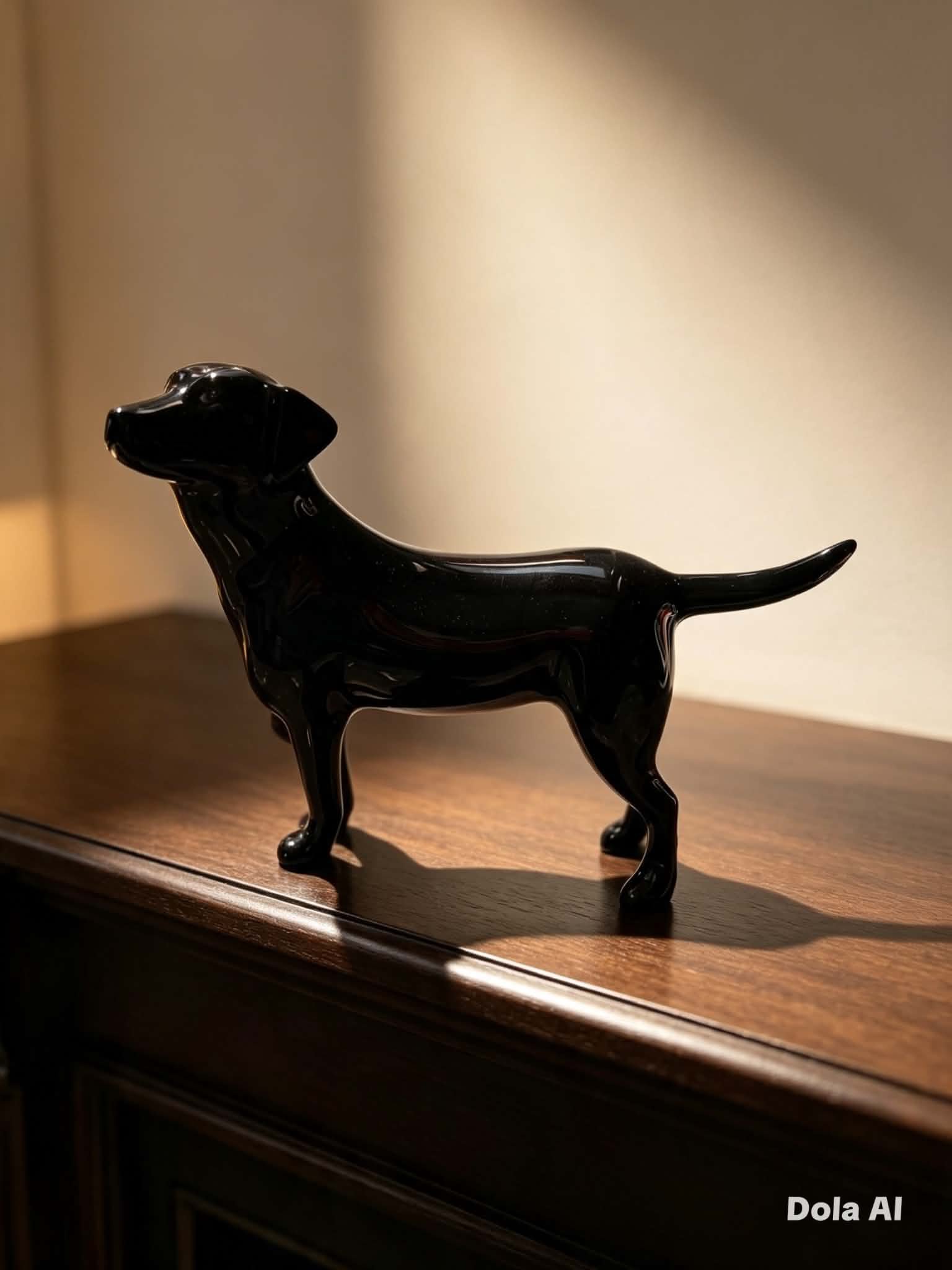 Baccarat Black Crystal Labrador Figurine