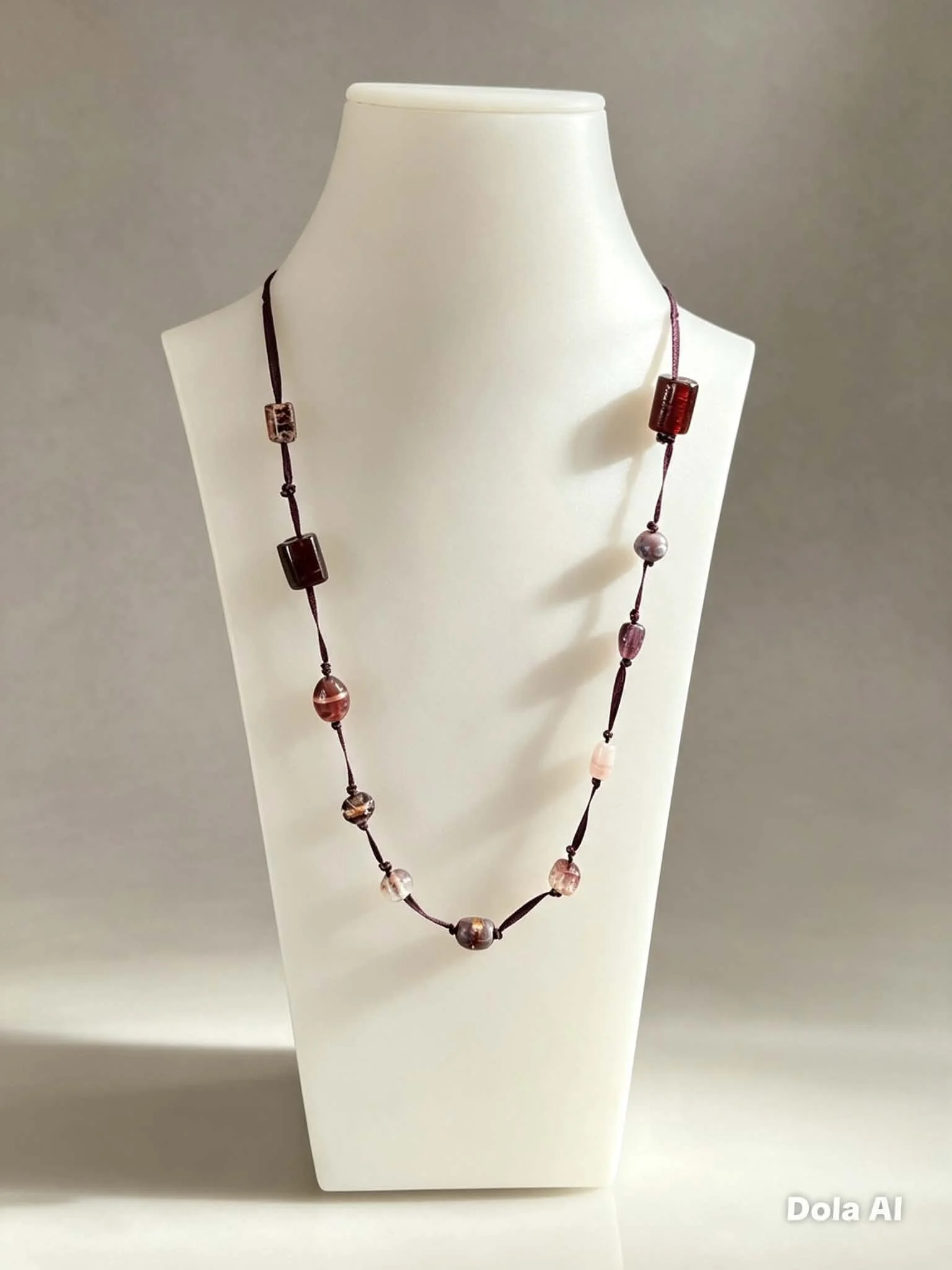 Artisan Lampwork Glass Necklace  - 39cms length - adjustable