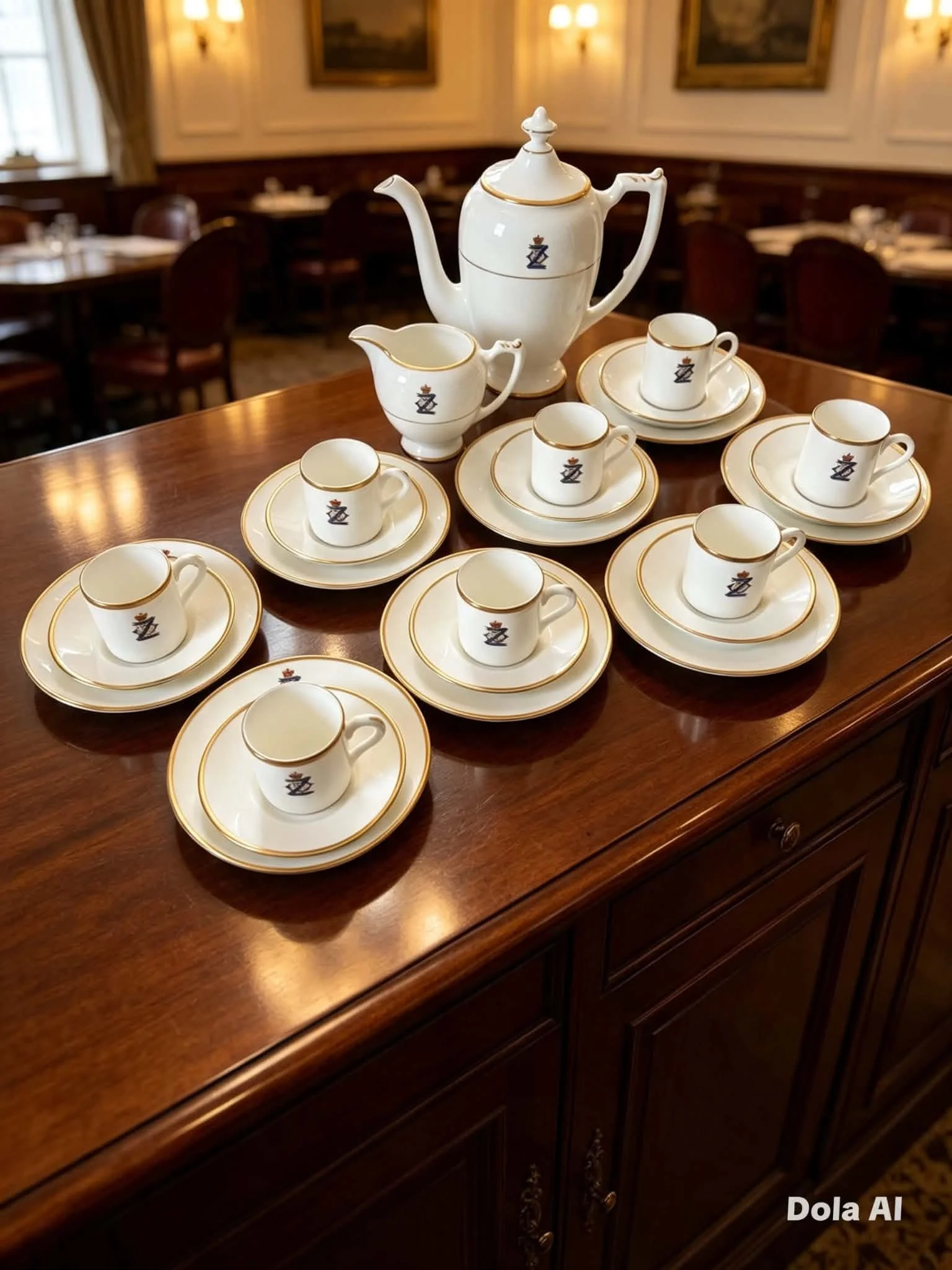 13th/18th Royal Hussars - Regimental Bone Chine Coffee Service
