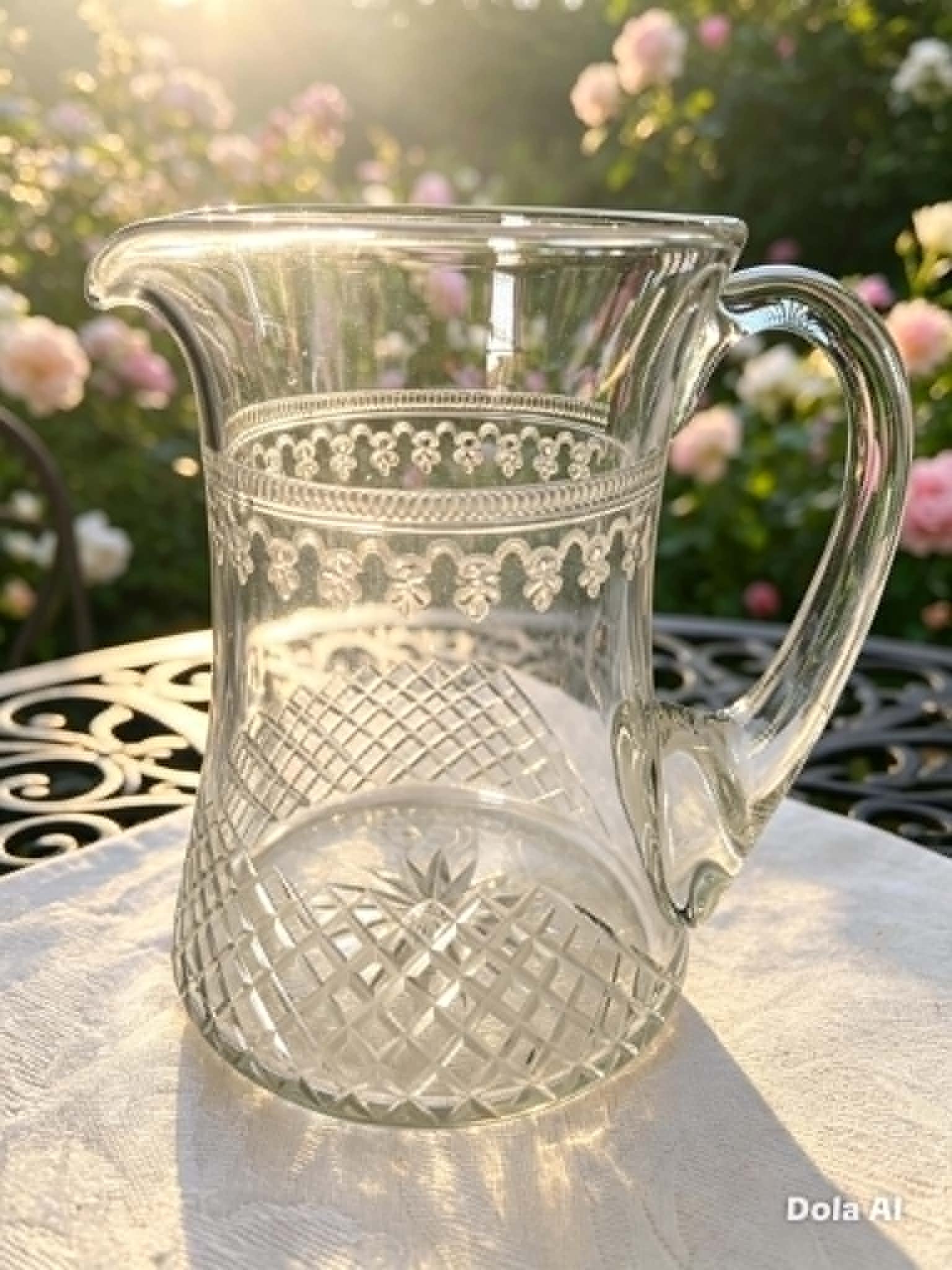 Edwardian Pall Mall 'Lady Hamilton' Etched & Cut Jug