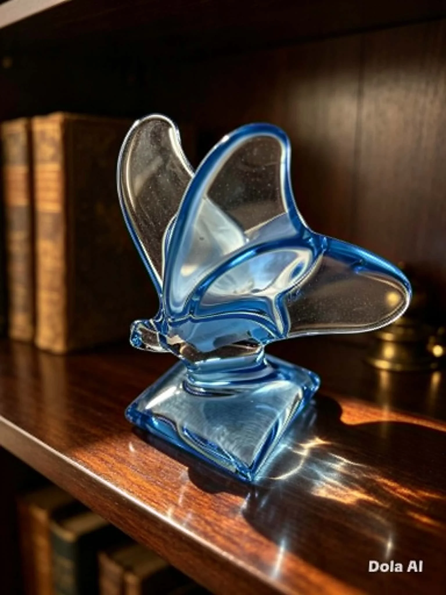 Baccarat Blue Crystal Butterfly Figurine