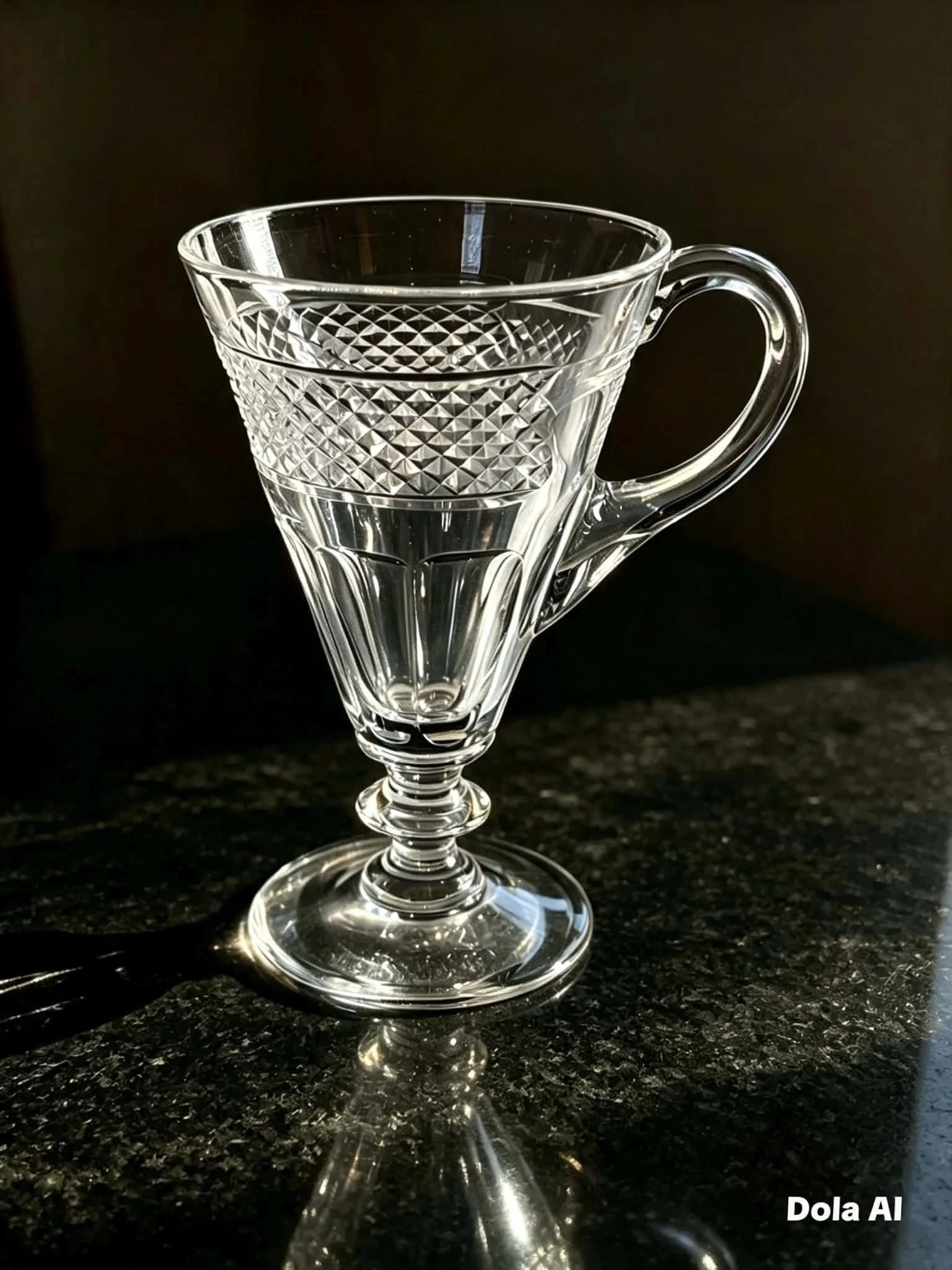 Antique Edwardian Cut Crystal Handled Glass - Circa 1900-1910 - Set of 6