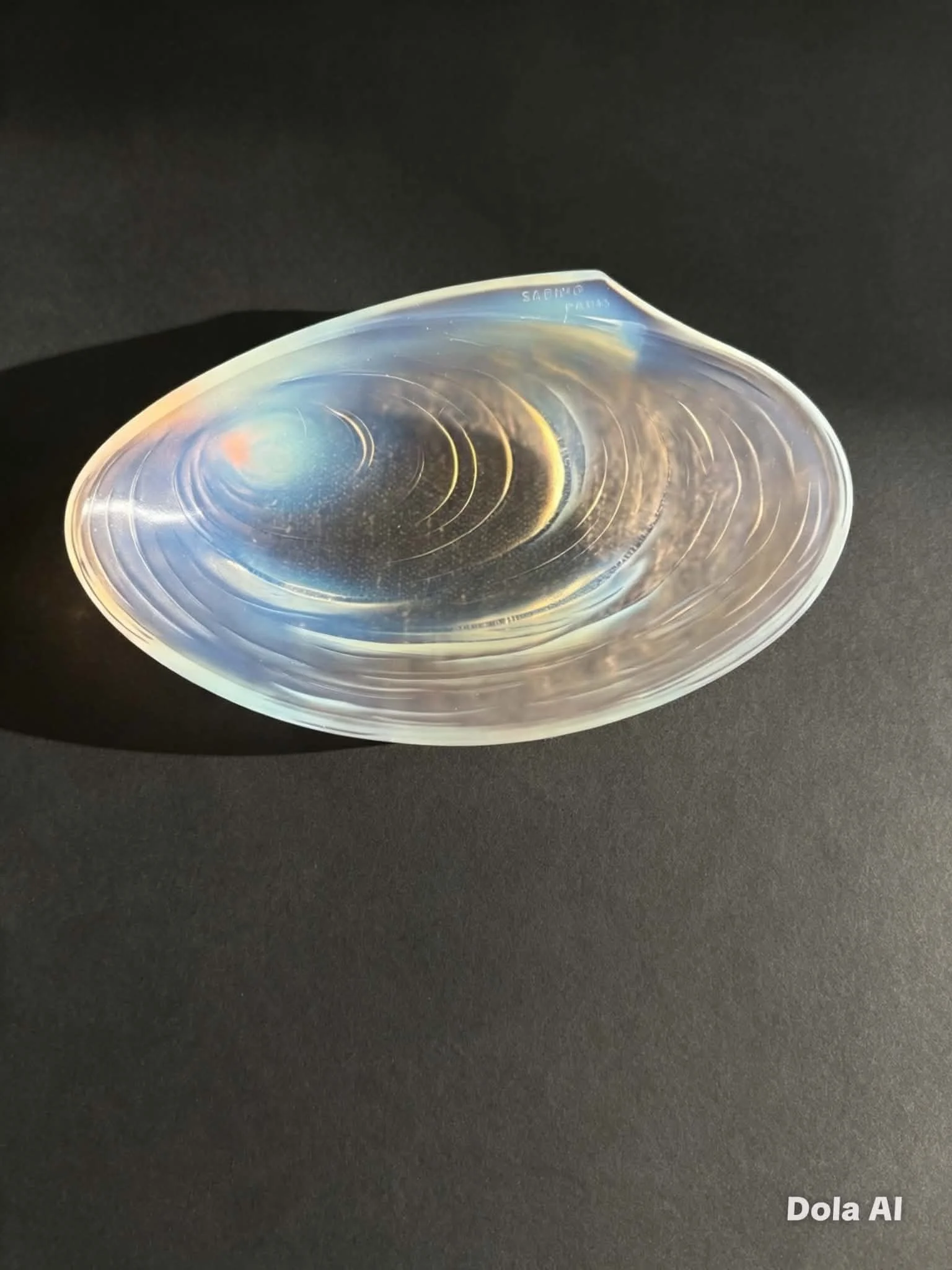 Signed Sabino Paris Freeform Ripple Art Glass