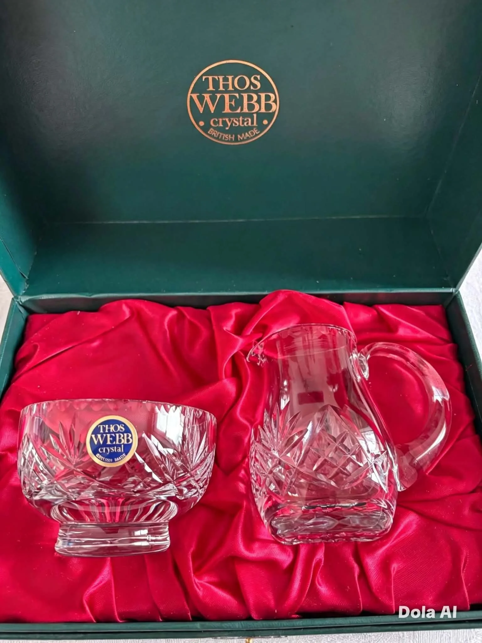 Thomas Webb Crystal Cream & Sugar Set - Boxed