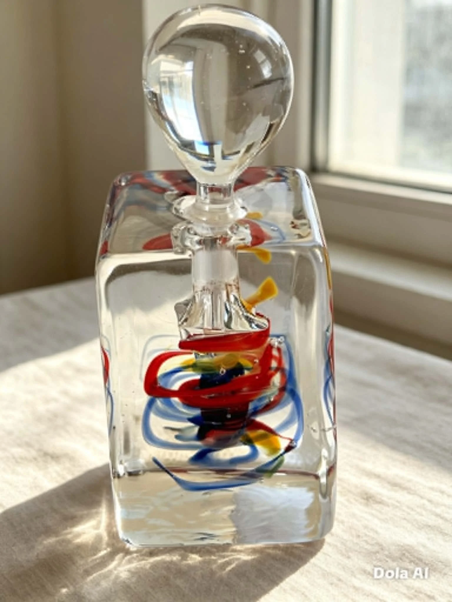 Art Glass Scent Bottle with Dipper