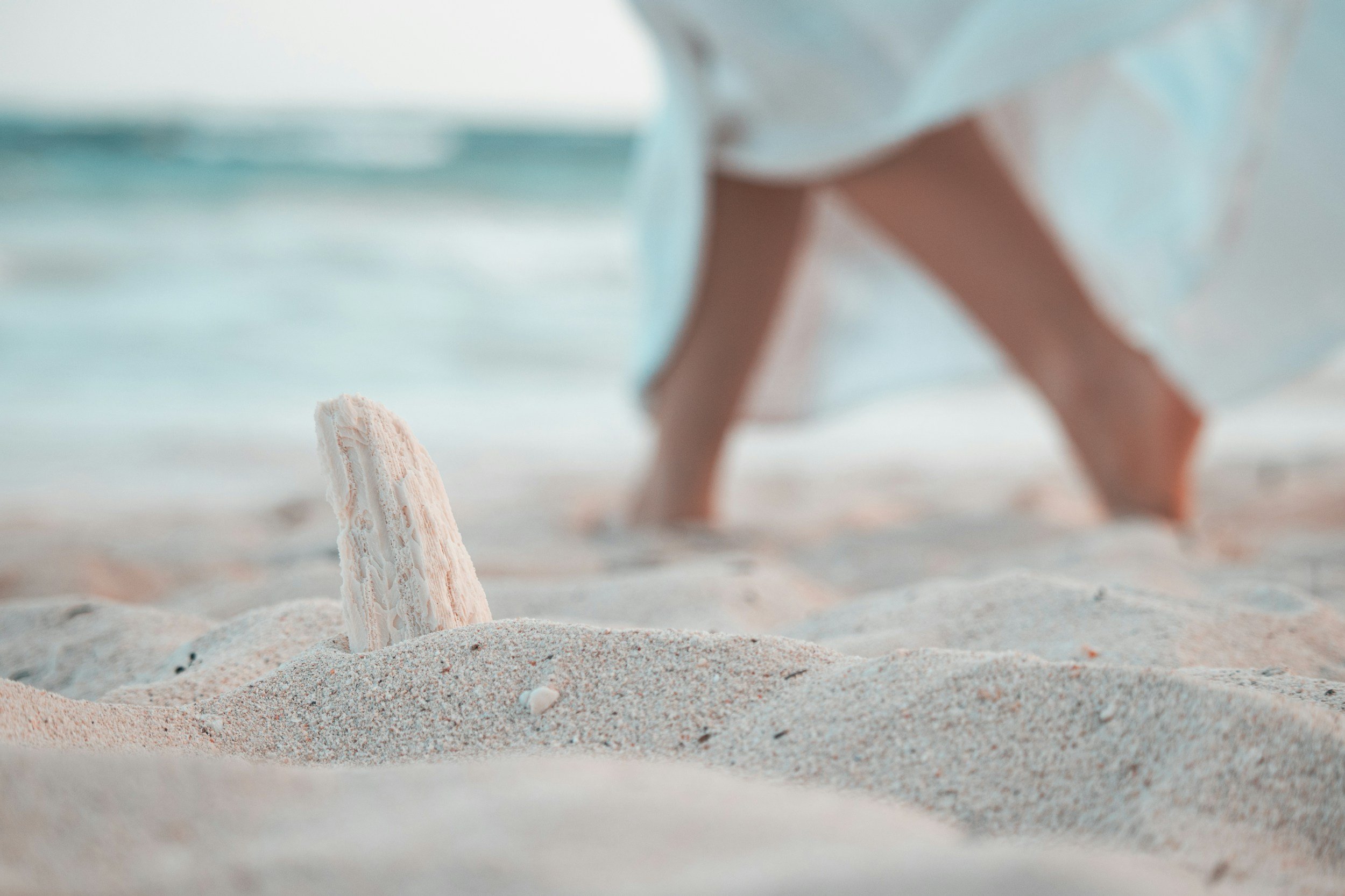 taking steps in the sand