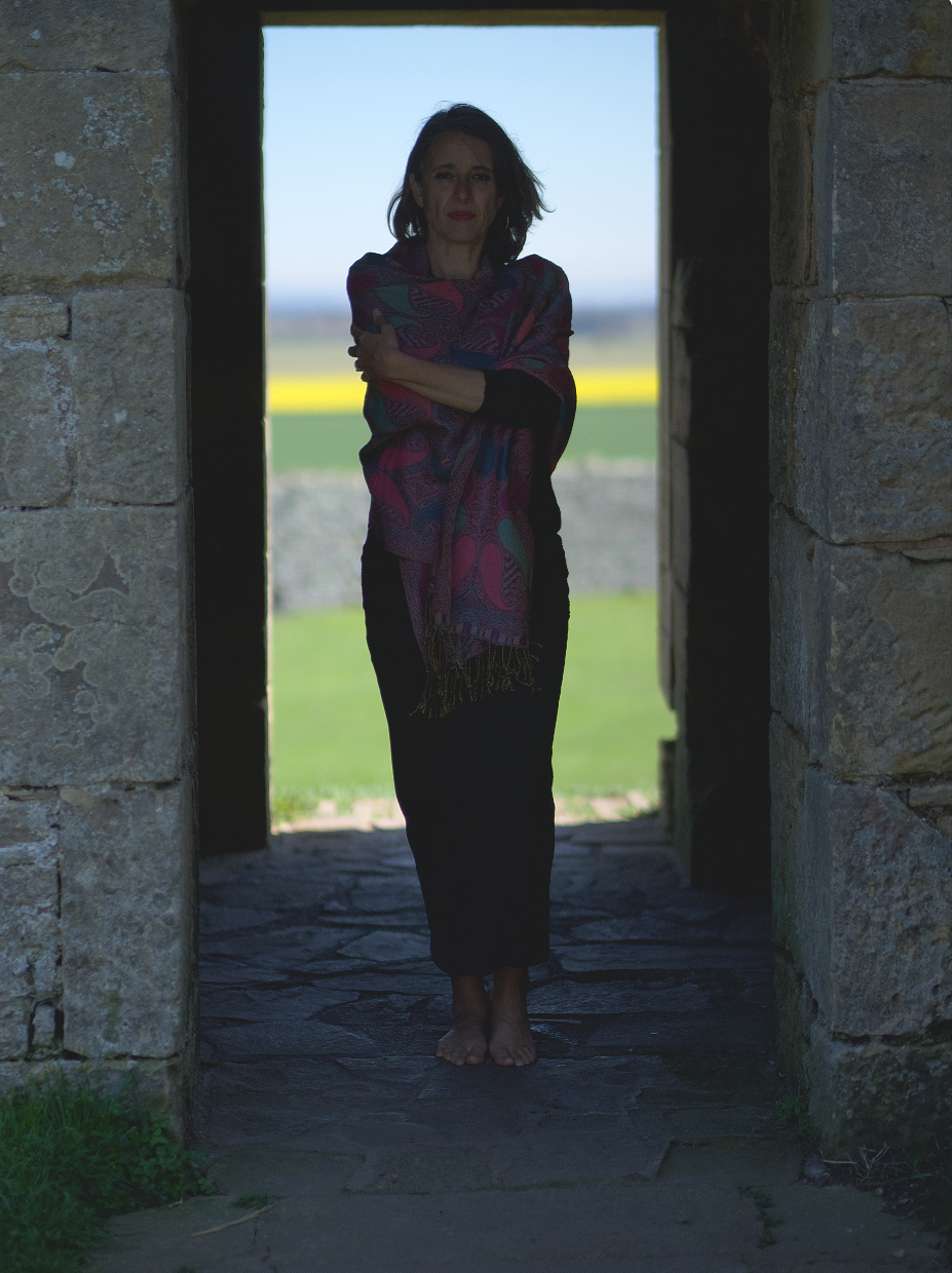 Woman crossing a threshold , Standing firm and empowered. Doorway , Life transition