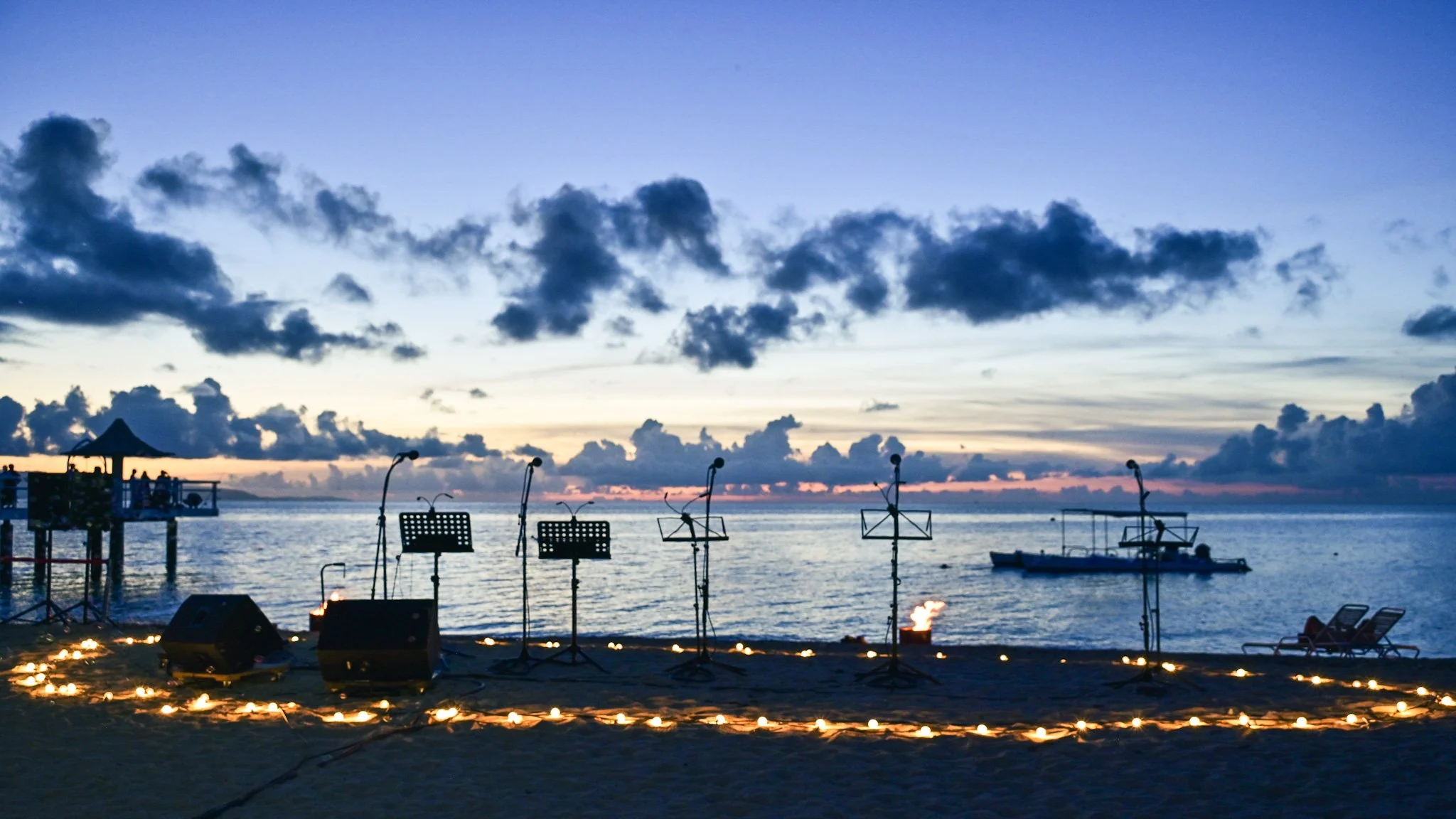 Light, sky, sea, land, instruments, people.