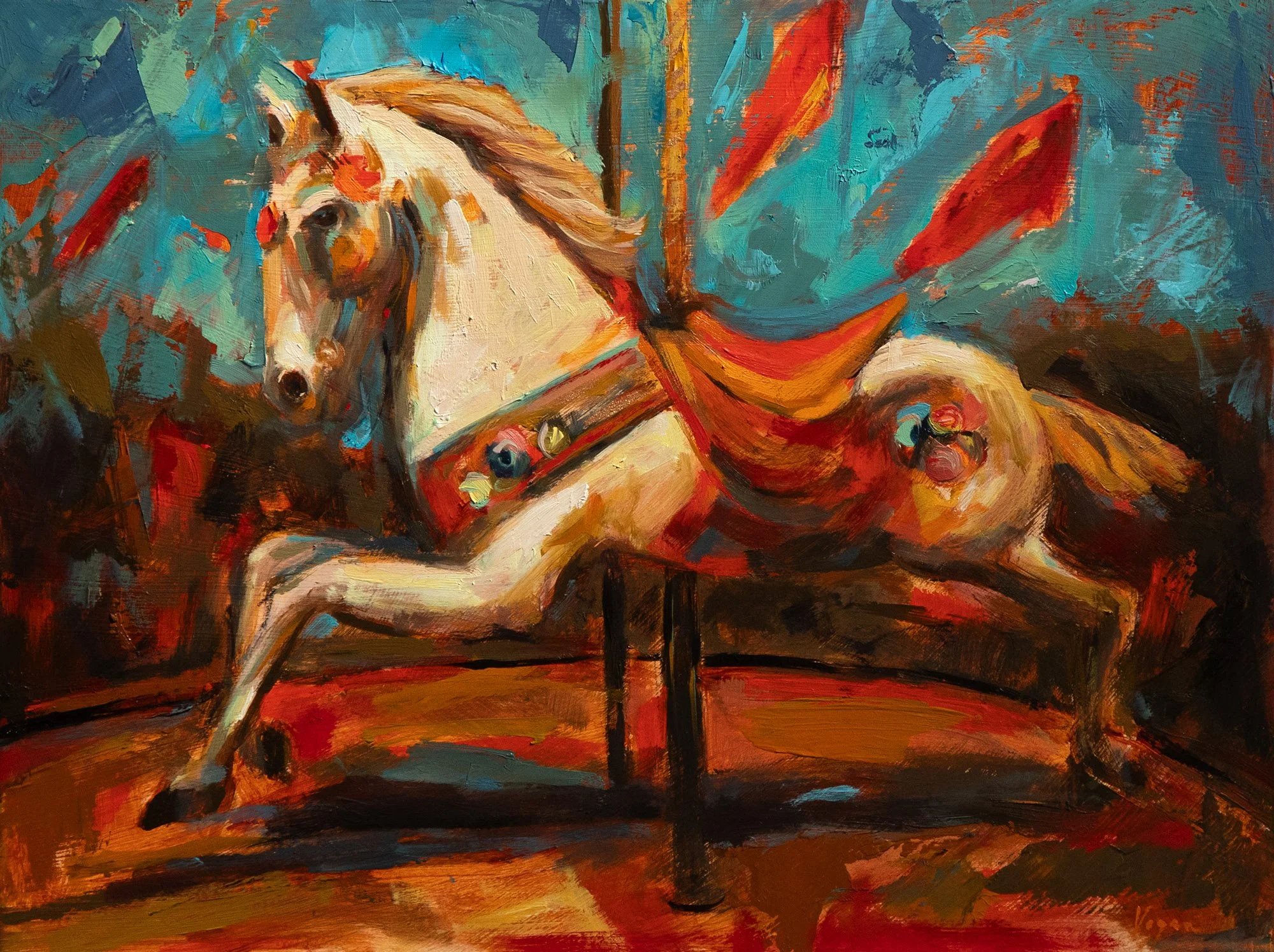Carousel - Oil on Panel (9x12)