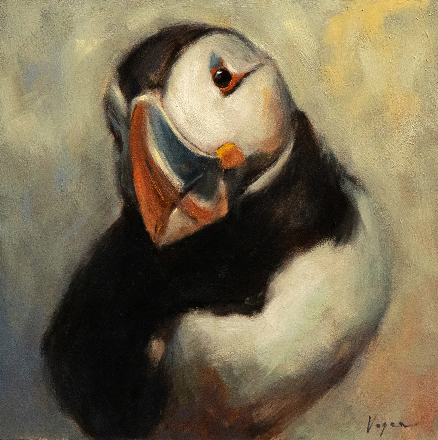Puffin Season - Oil on Panel (6x6)