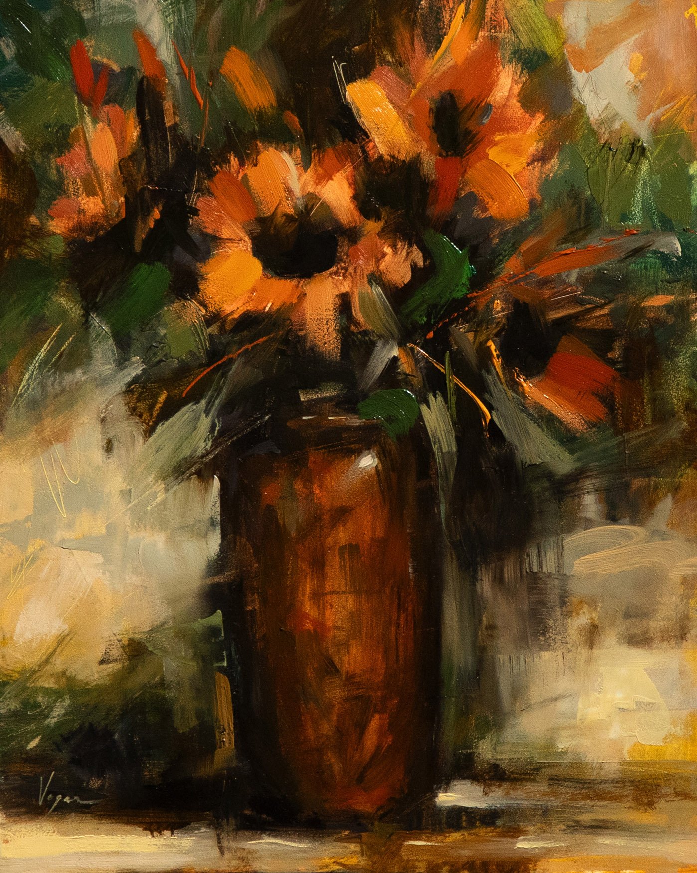 Fresh Flowers , Oil on panel (8x10)