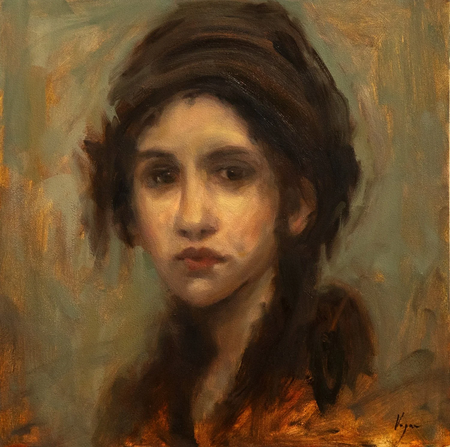 Young Girl - Oil on Panel (8x8)