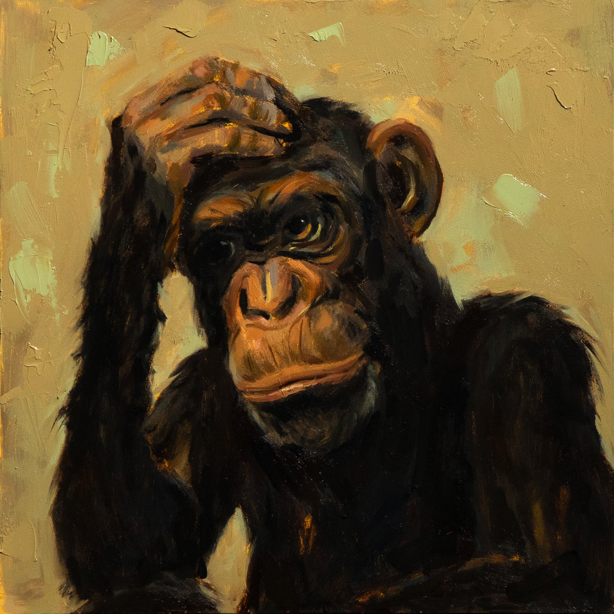Thinking It Through - Oil on Panel (8x8)