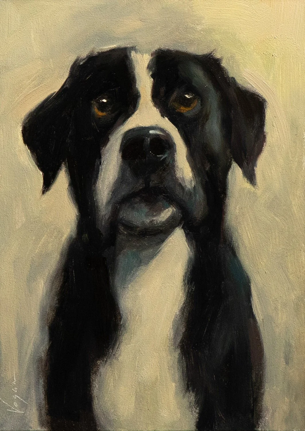 His Concerned Face - Oil on Panel (5x7)