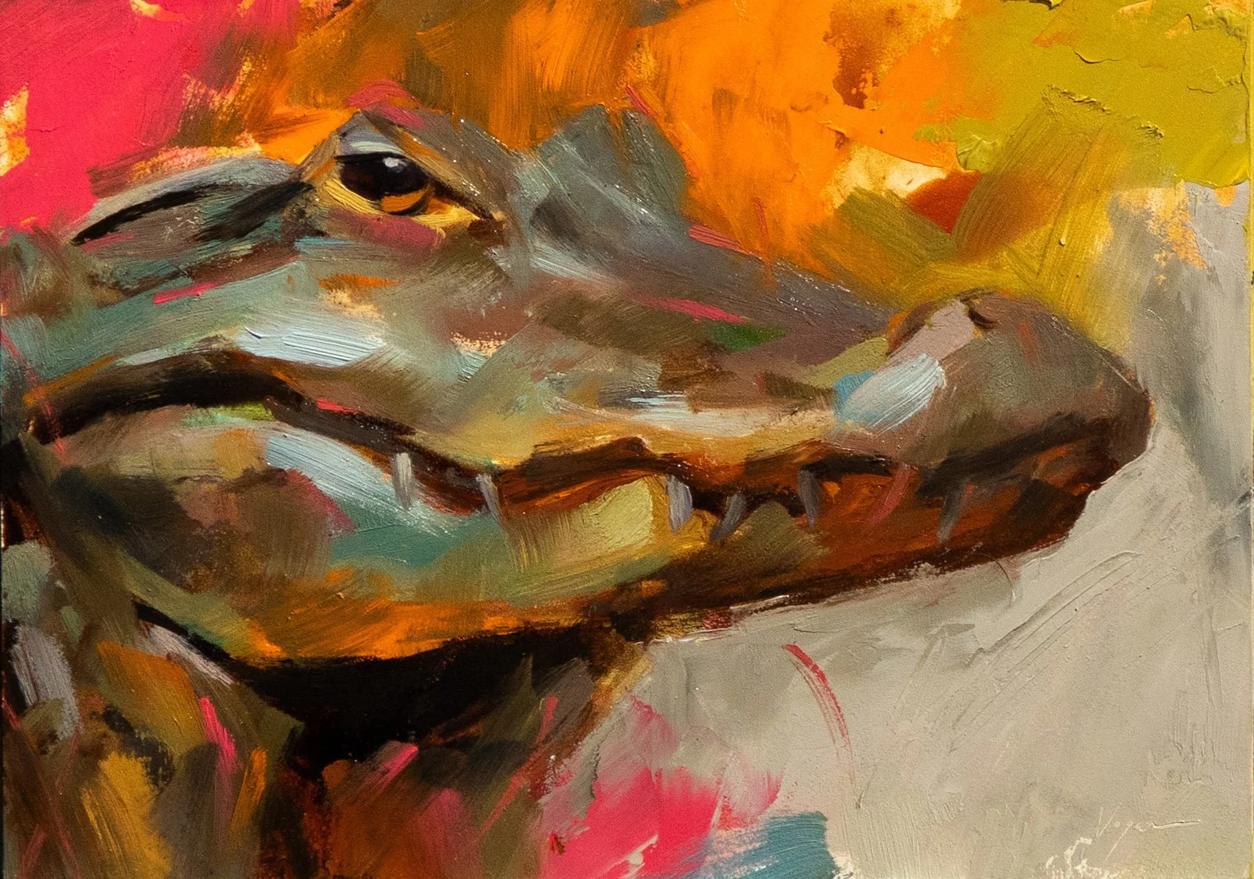 Gator - Oil on Panel (5x7)