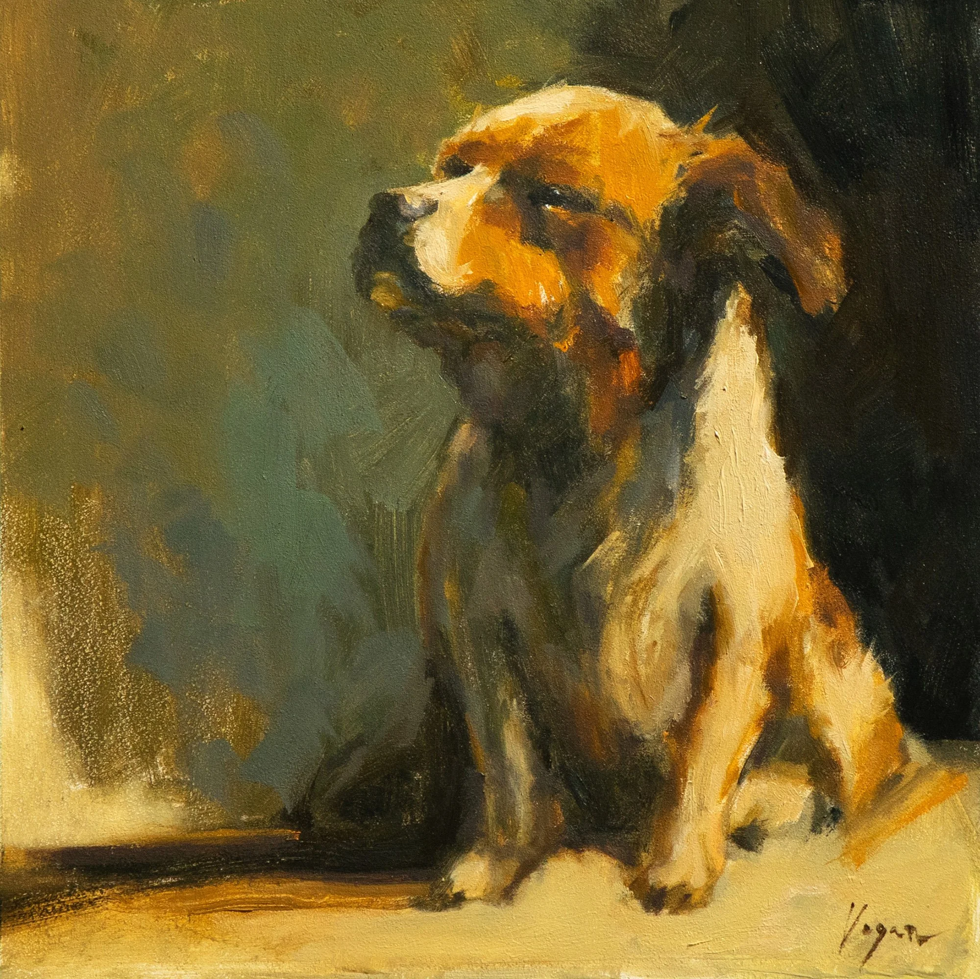 Born Scruffy - Oil on panel (8x8)
