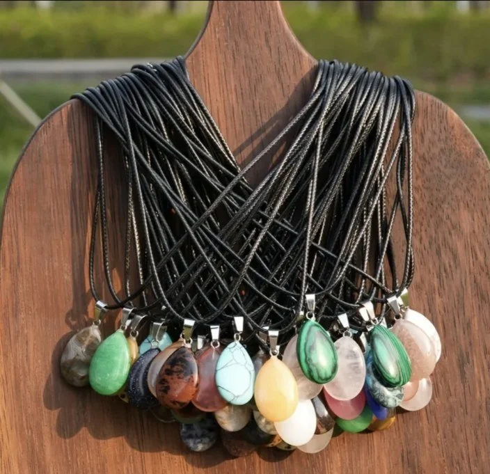 Gemstone Drop Pendant Necklace