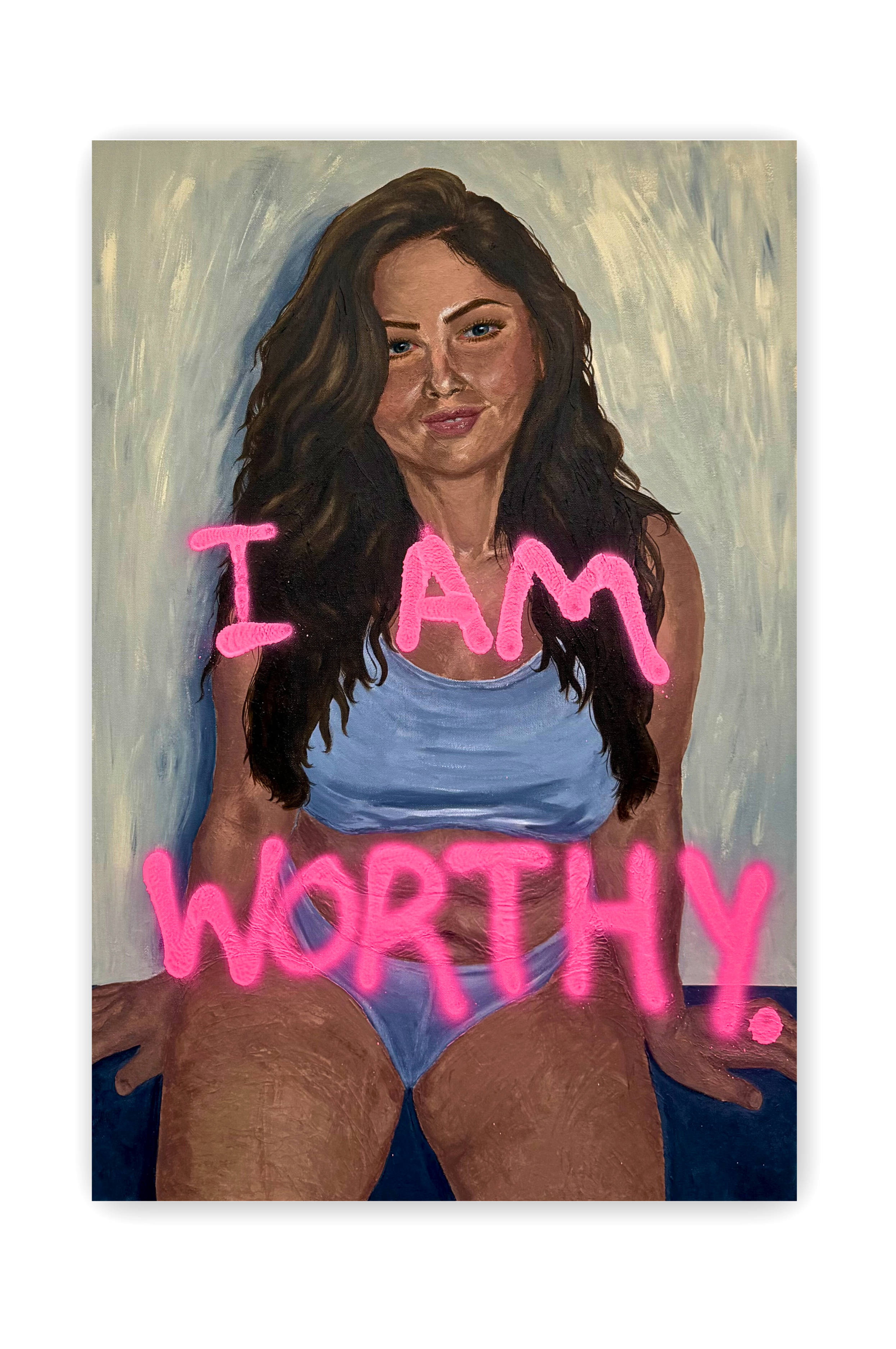 Soft Flesh II, 60cm x 90cm, acrylic on canvas, oak frame, 2026