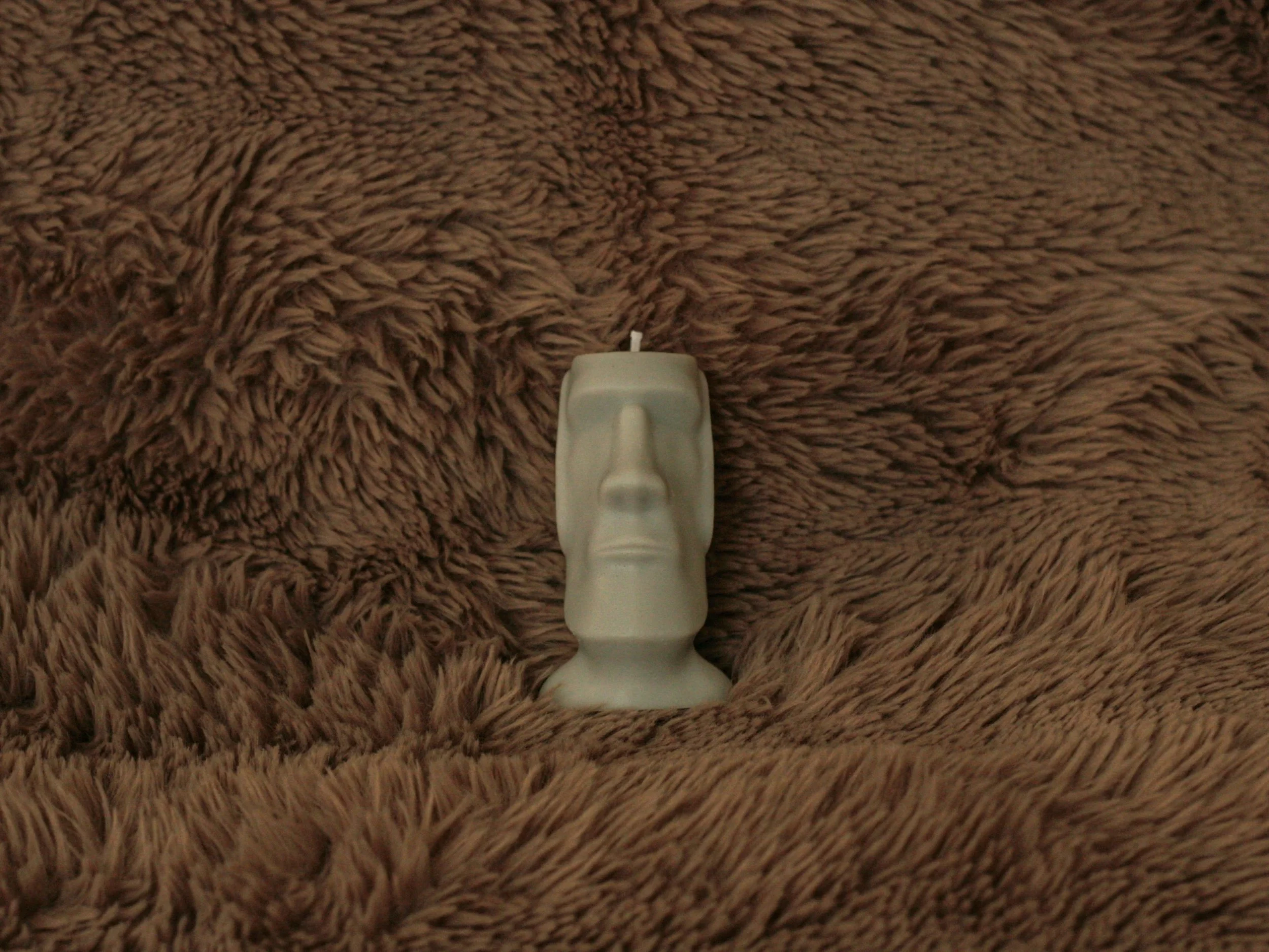 Unscented Moai head shaped soy candles, set of small statue-style candles, by Mara Candles