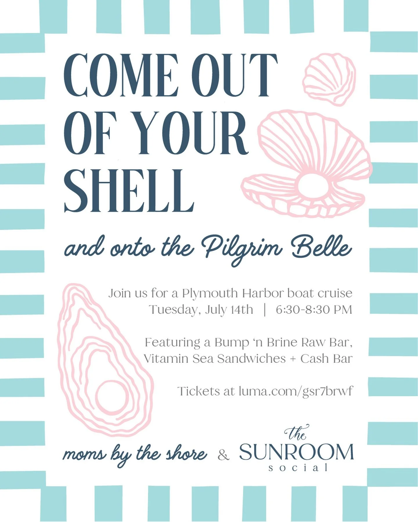 We&rsquo;re so excited to share our collaboration with @amandabytheshore and Moms by the Shore for an adventurous summer evening. 

You can&rsquo;t beat a @bumpnbrine Raw Bar out on Plymouth Harbor. Come solo or with friends, either way Come Out of Y