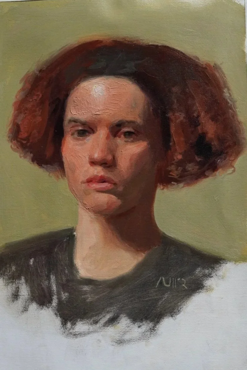 Portrait sketch, oil painting,  25x36 cm, 250 euros.