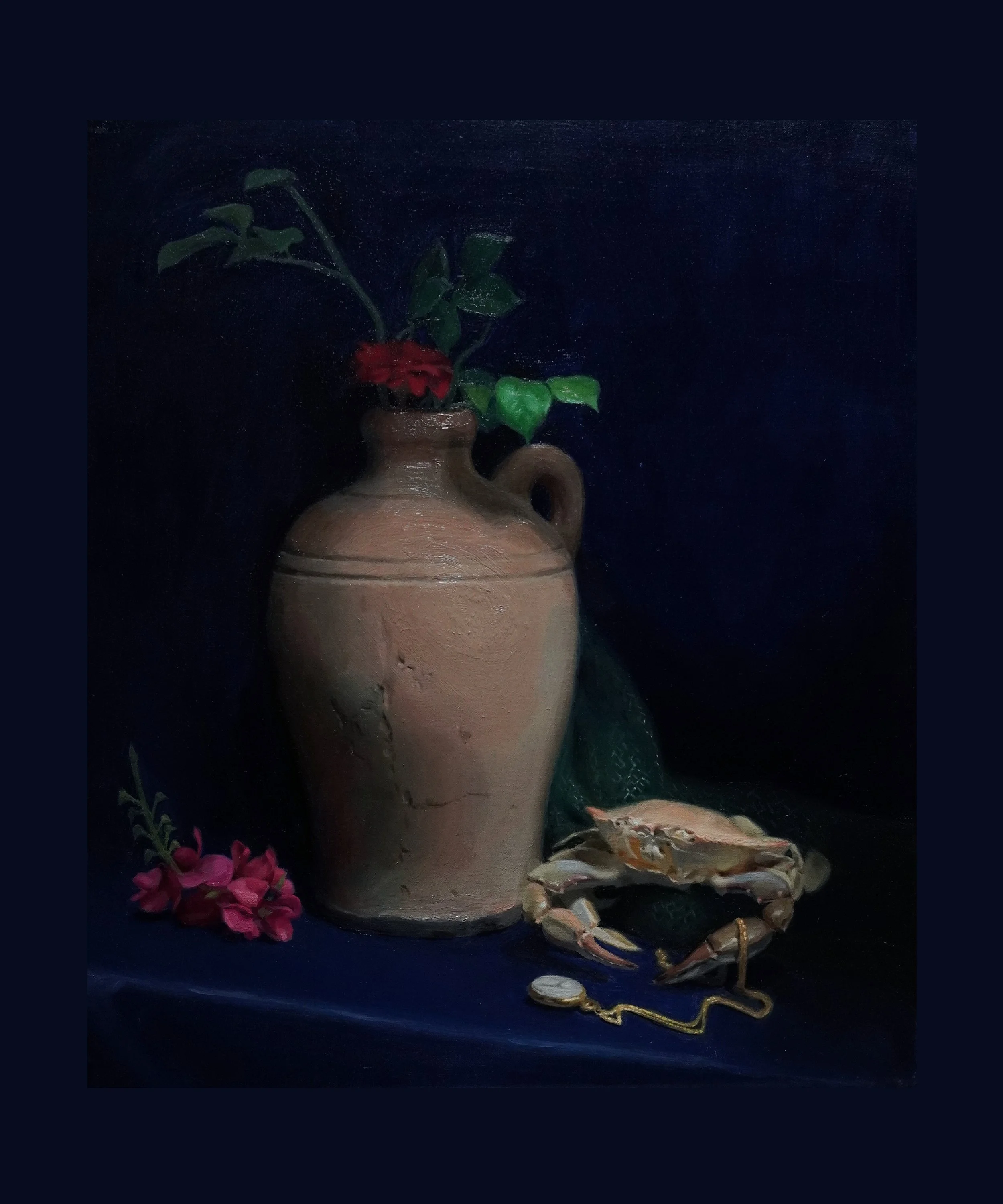 Still life with a crab, oil painting, 46x55 cm, 2900 euros.