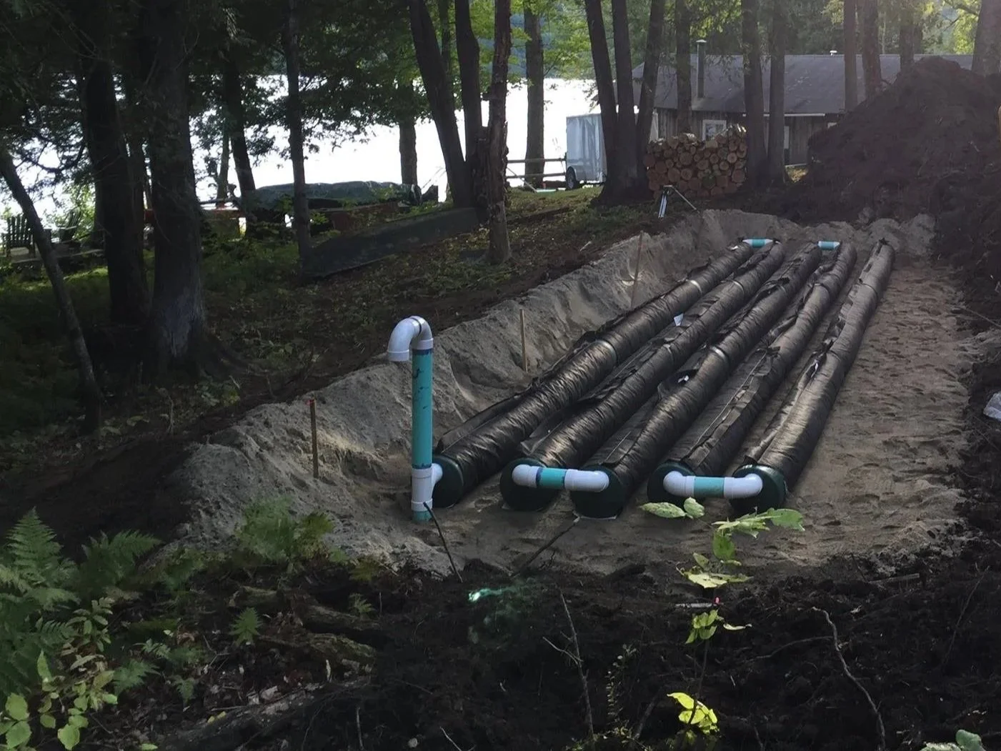 AES Septic System... Pipes placed and ready for septic sand.