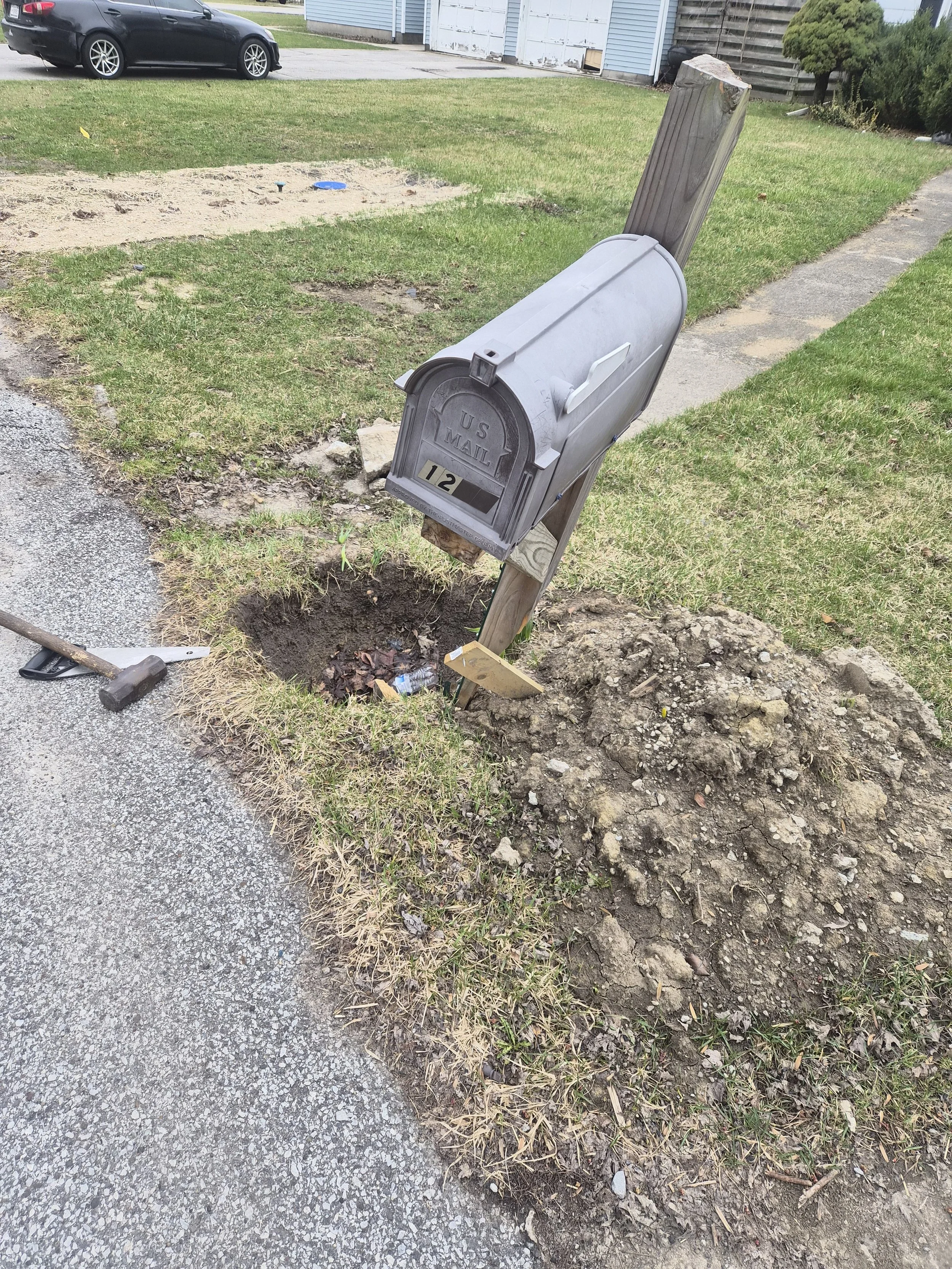 Before  Mailbox repair in Merrillville,Indiana