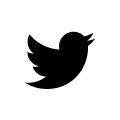 Black Twitter logo on a white background
