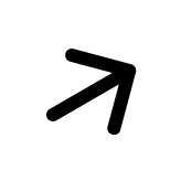 Arrow pointing upward and to the right inside a circle