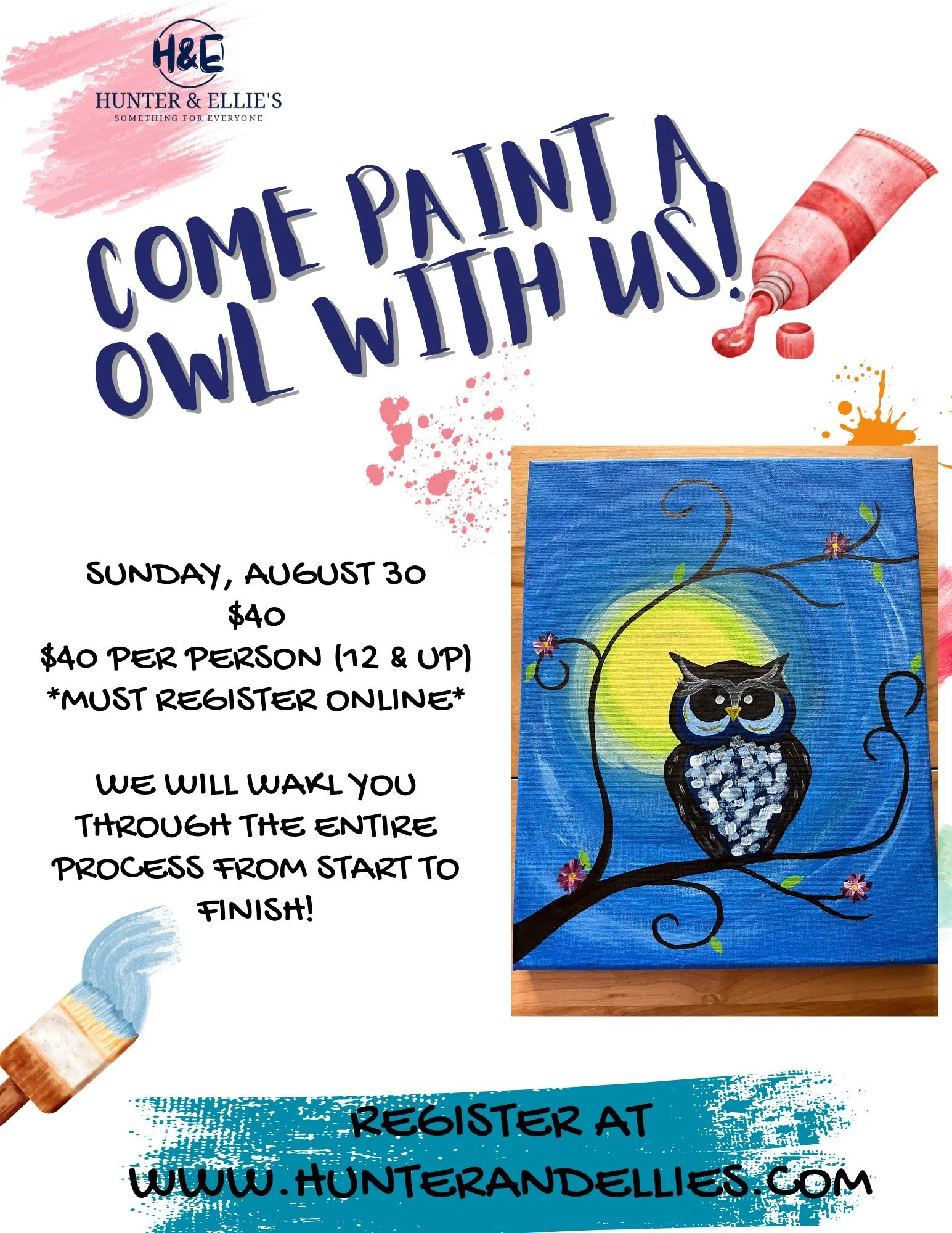 Owl Painting Class - August 30