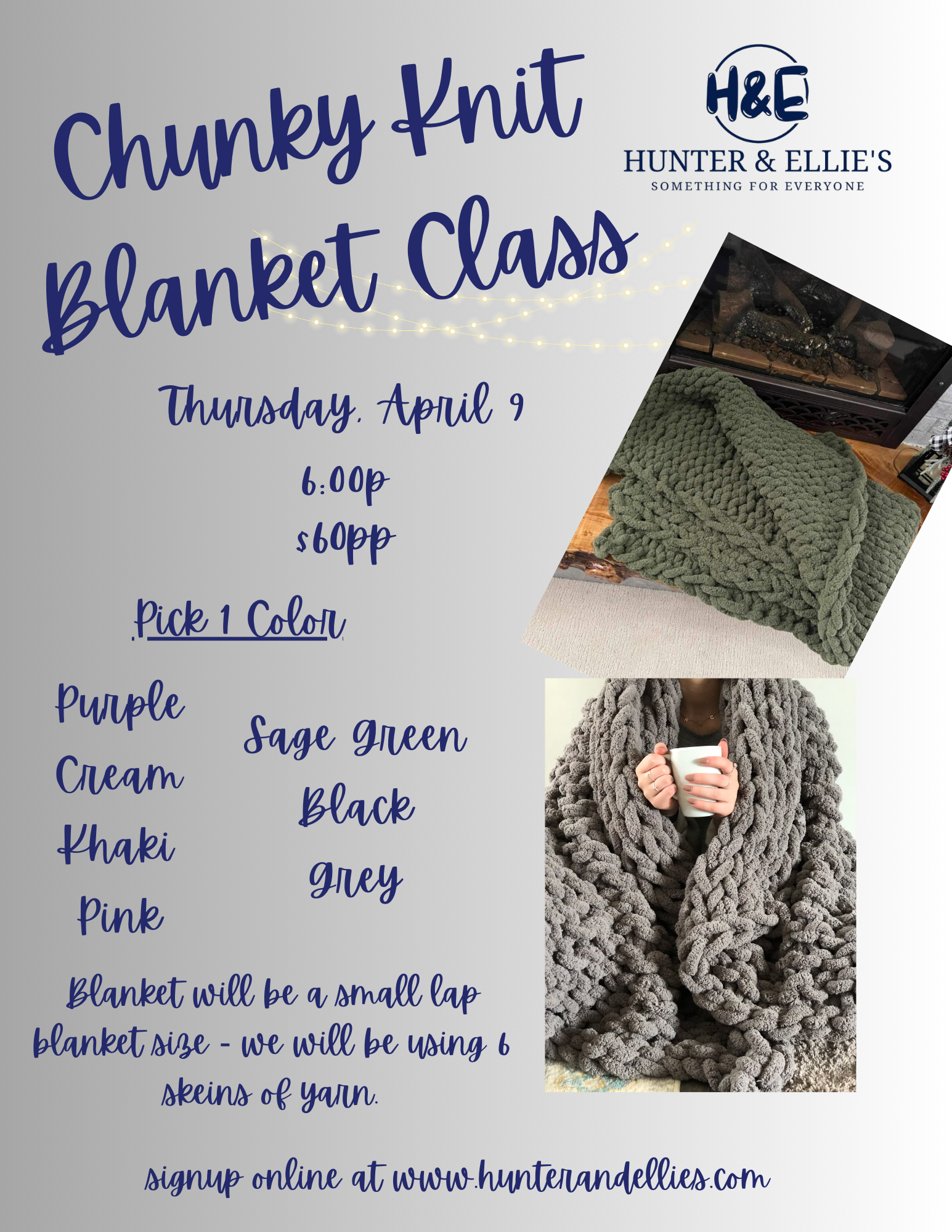 Chunky Knit Blanket Class - April 9