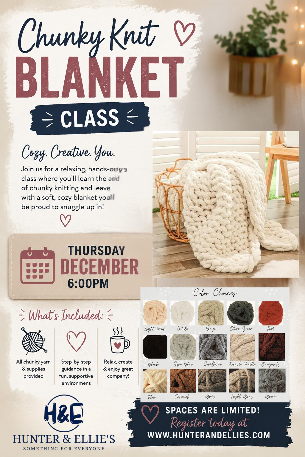 Chunky Knit Blanket Class