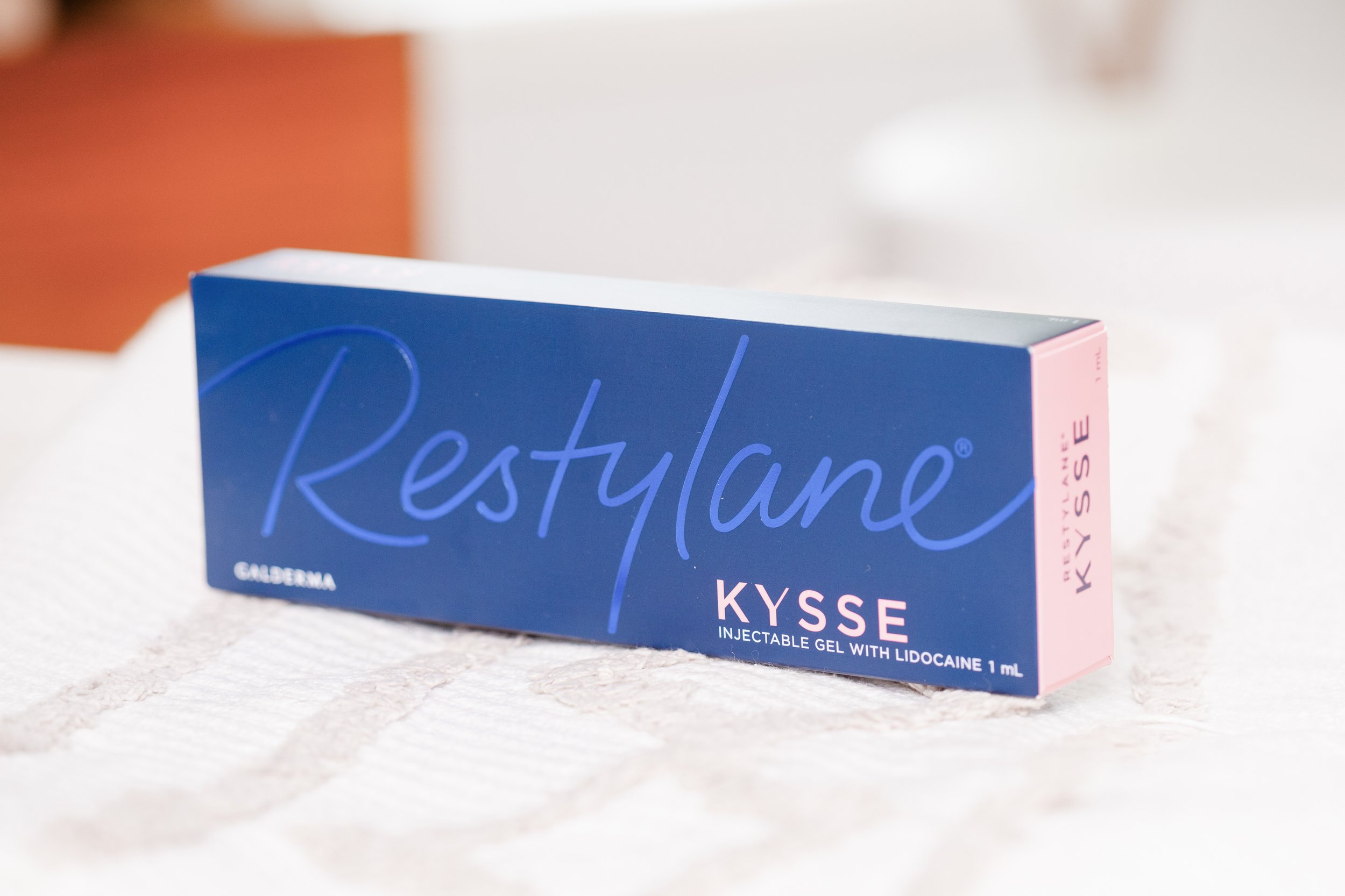 A box of Restylane Kysse injectable gel