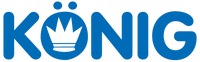 The word 'KÖNIG' in bold blue text with a crown above the letter 'O'.