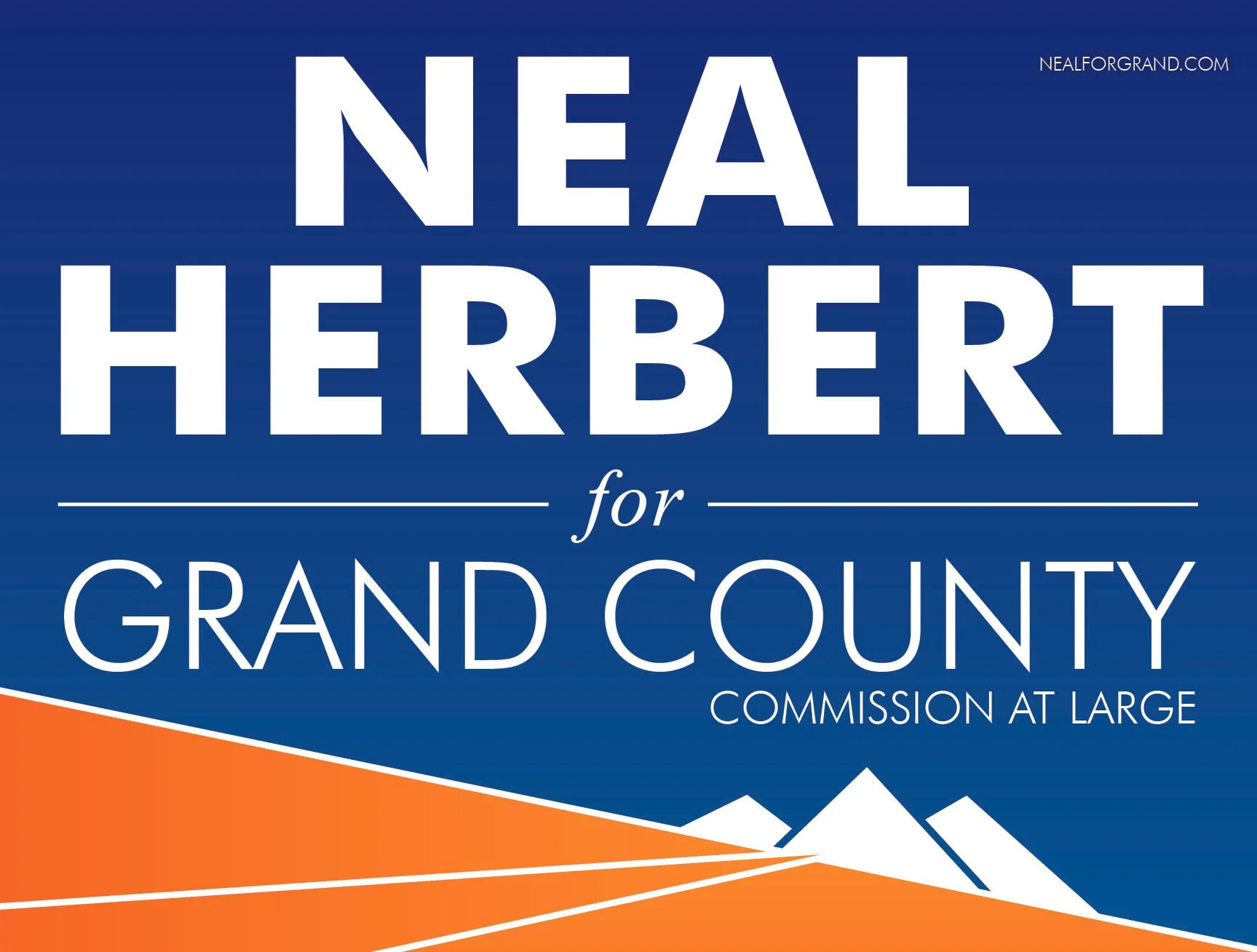 Neal Herbert for Grand County campaign yard sign