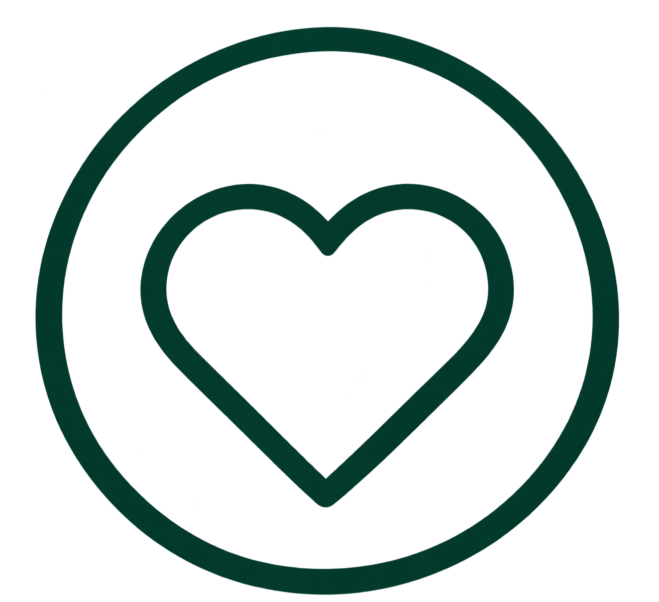 ark green heart icon representing a respectful and discreet probate property service.