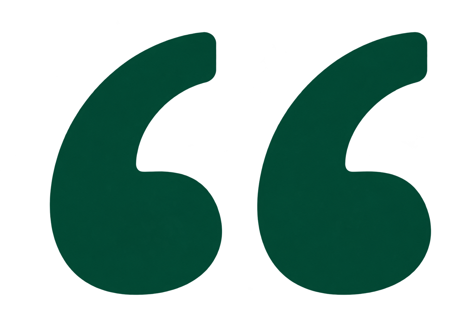 Green quotation marks icon for customer testimonial