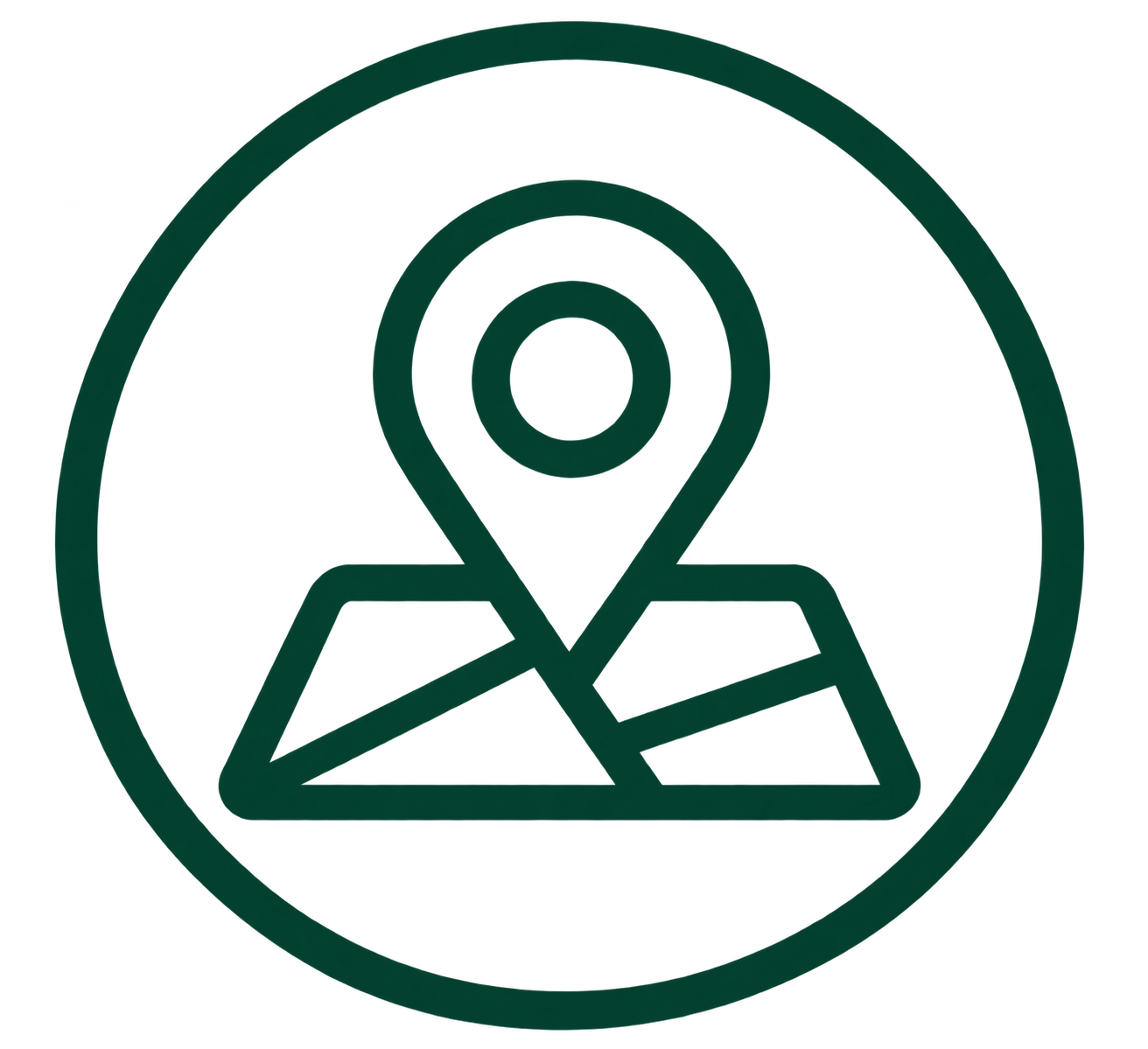 Dark green location pin icon representing service coverage across the East of England.