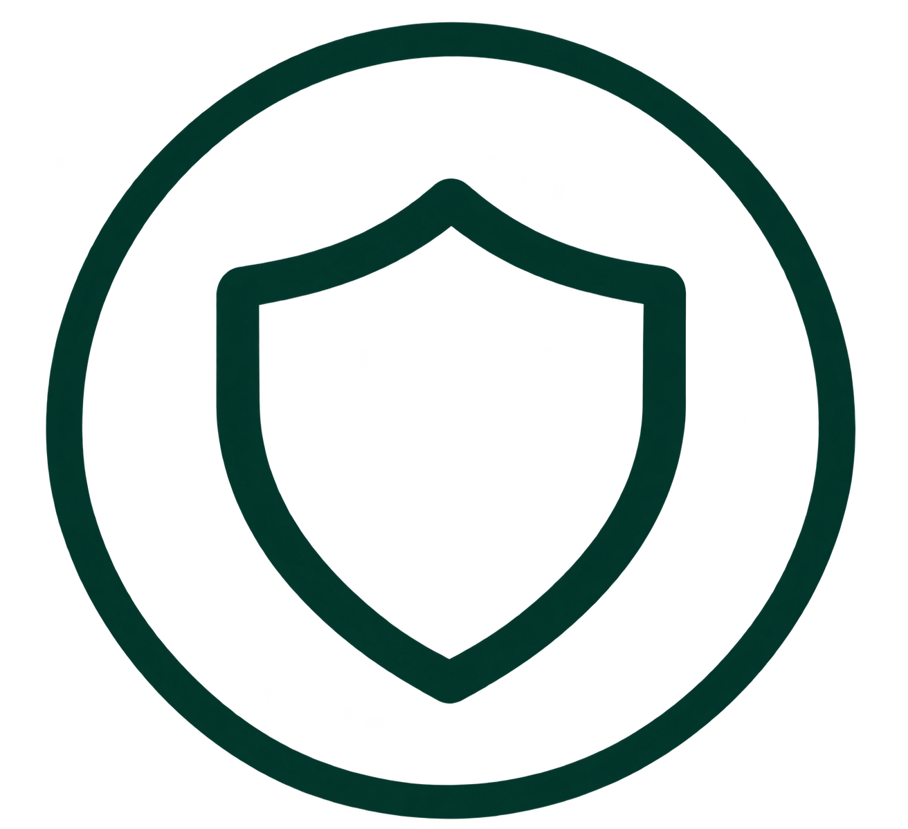 Dark green shield icon representing secure probate property protection.