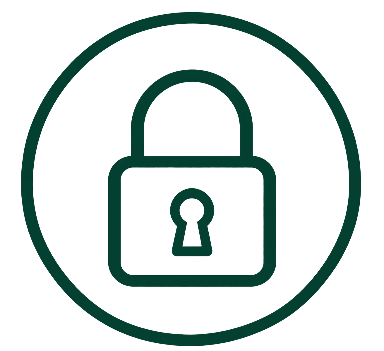 Dark green padlock icon representing property security for probate properties.