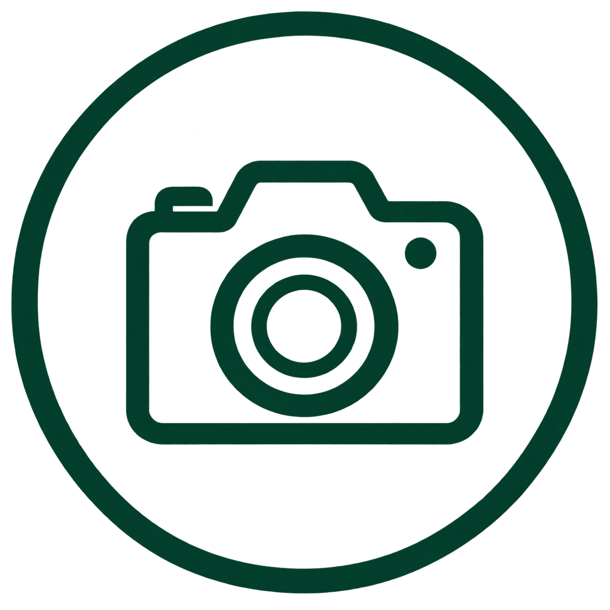 Dark green camera icon representing detailed photographic documentation for probate property contents inventories.