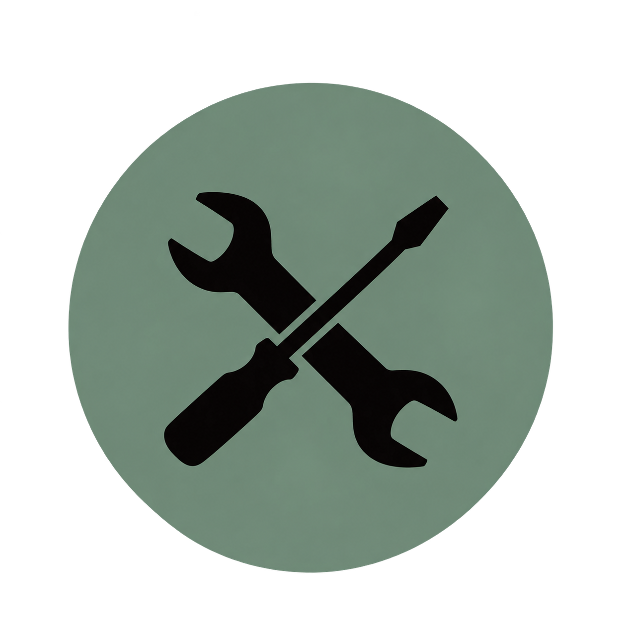 Property maintenance tools icon with crossed spanner and screwdriver
