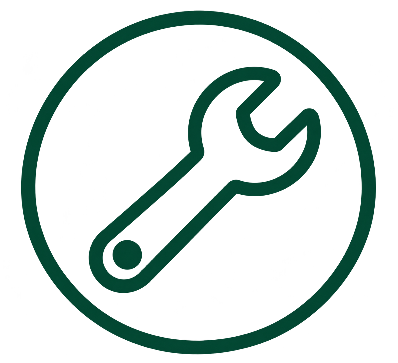 Dark green spanner icon representing repairs and maintenance for probate properties.
