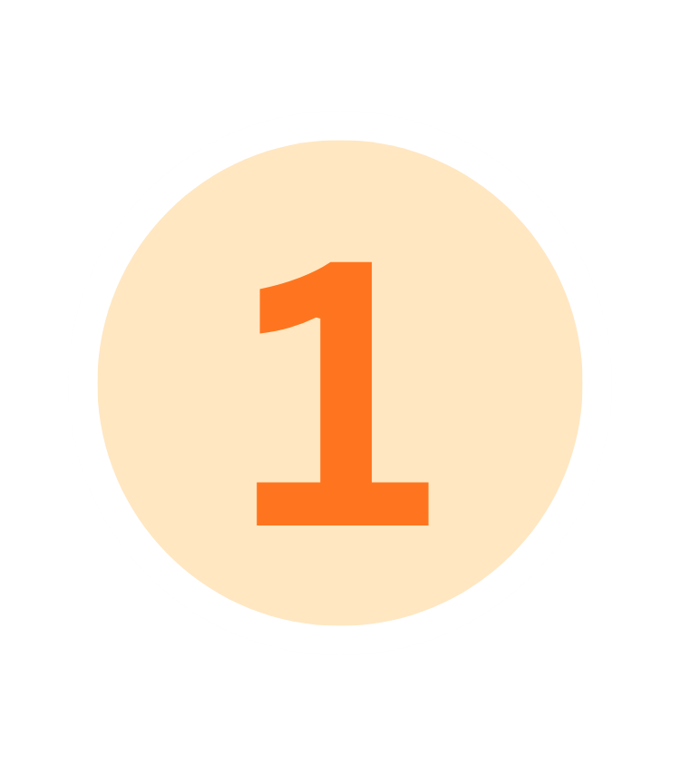 Number 1 icon for the how we work section