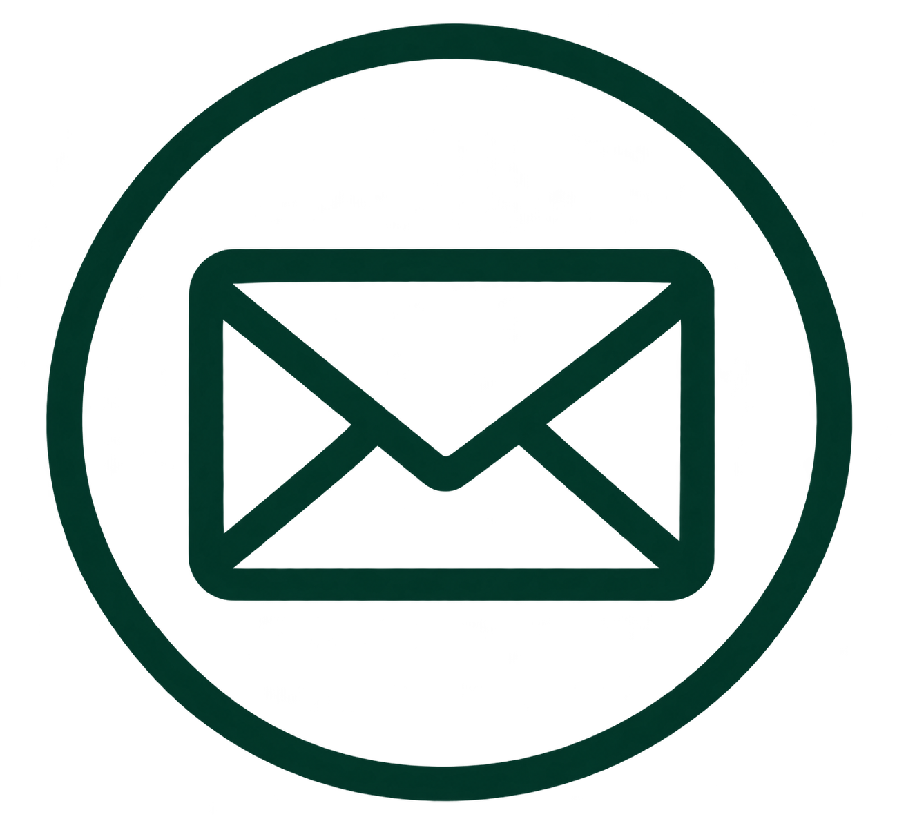 Dark green email envelope icon representing email contact for probate property services.