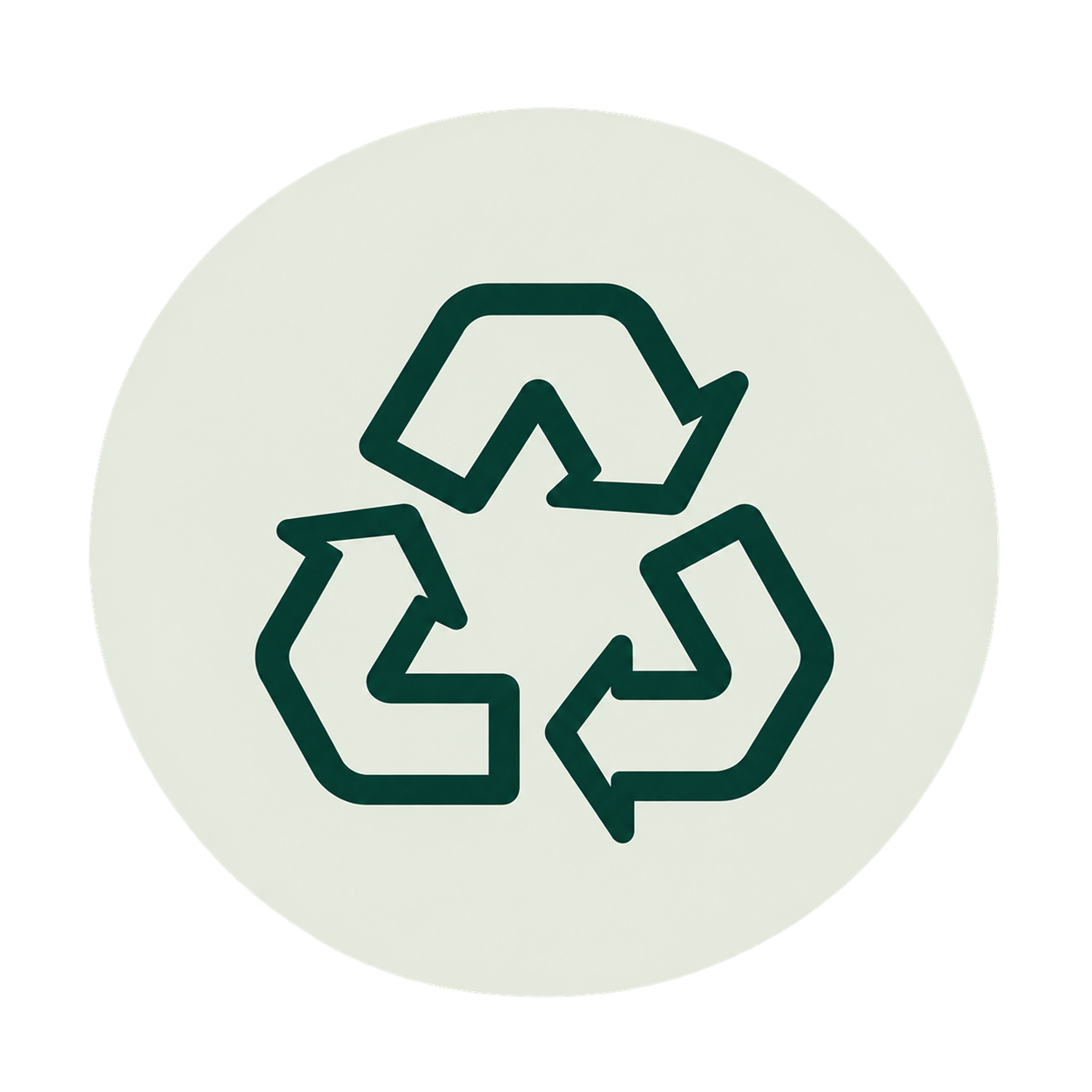 Dark green recycling icon representing responsible disposal of items during probate house clearance.