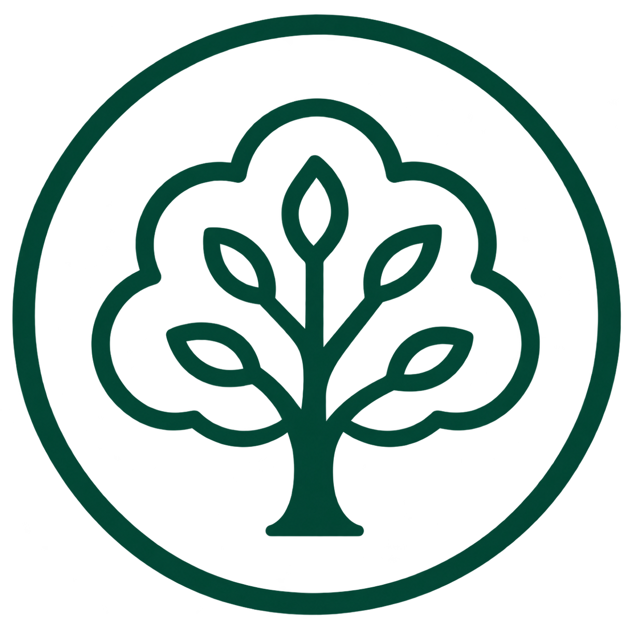 Dark green tree icon representing hedge and tree maintenance for probate properties.